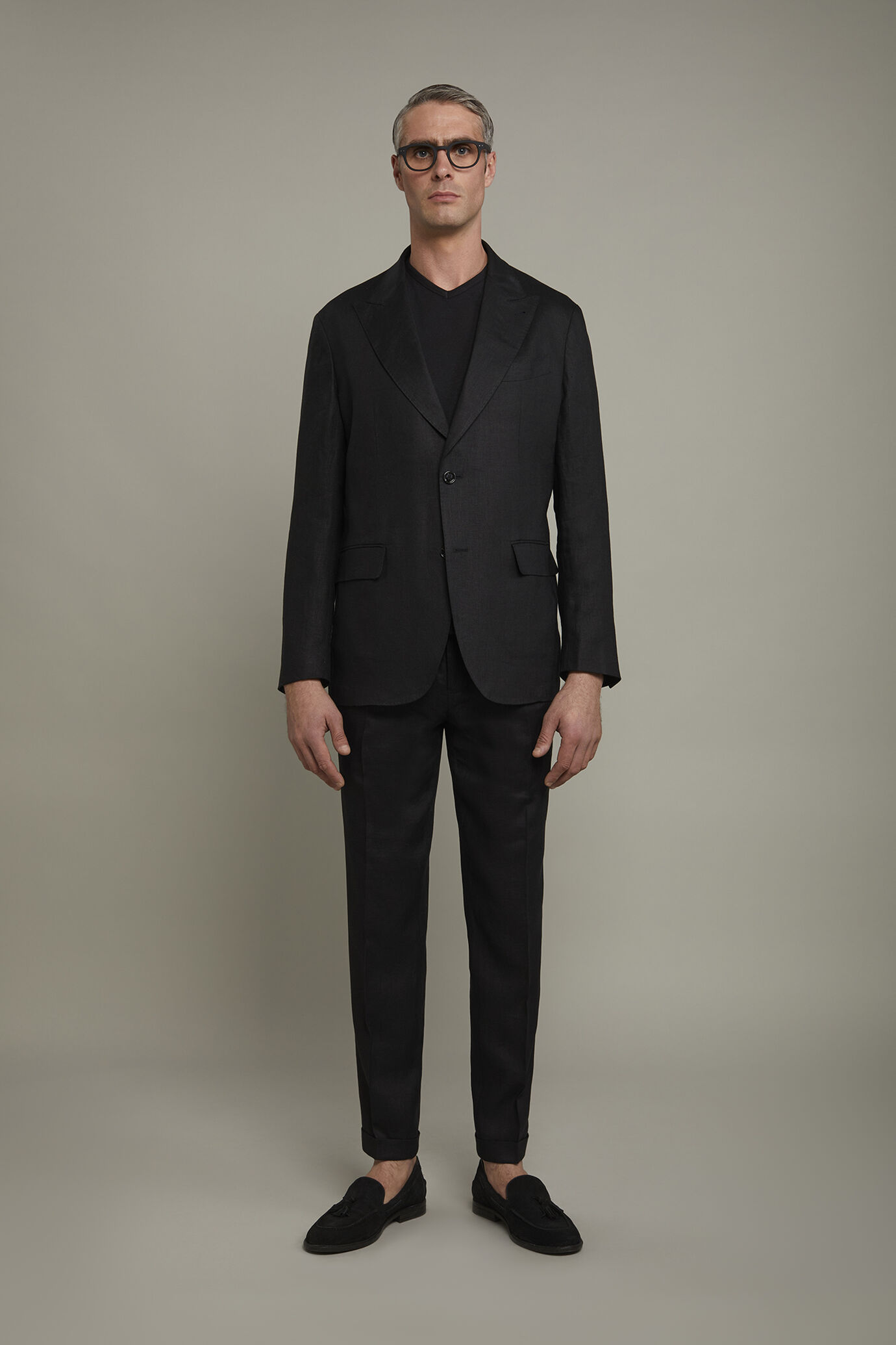 Costume homme à simple boutonnage 100 % lin coupe régulière image number 2