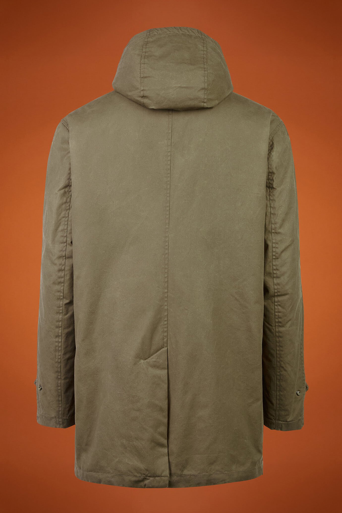 Parka homme à capuche, en tissu ciré avec fourrure en peau lainée, coupe confort image number 5