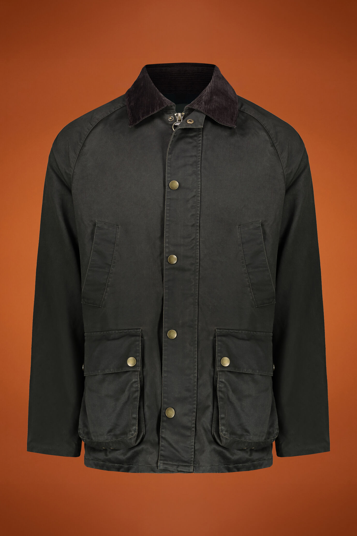 Men's waxed cotton touch jacket medium length image number 0