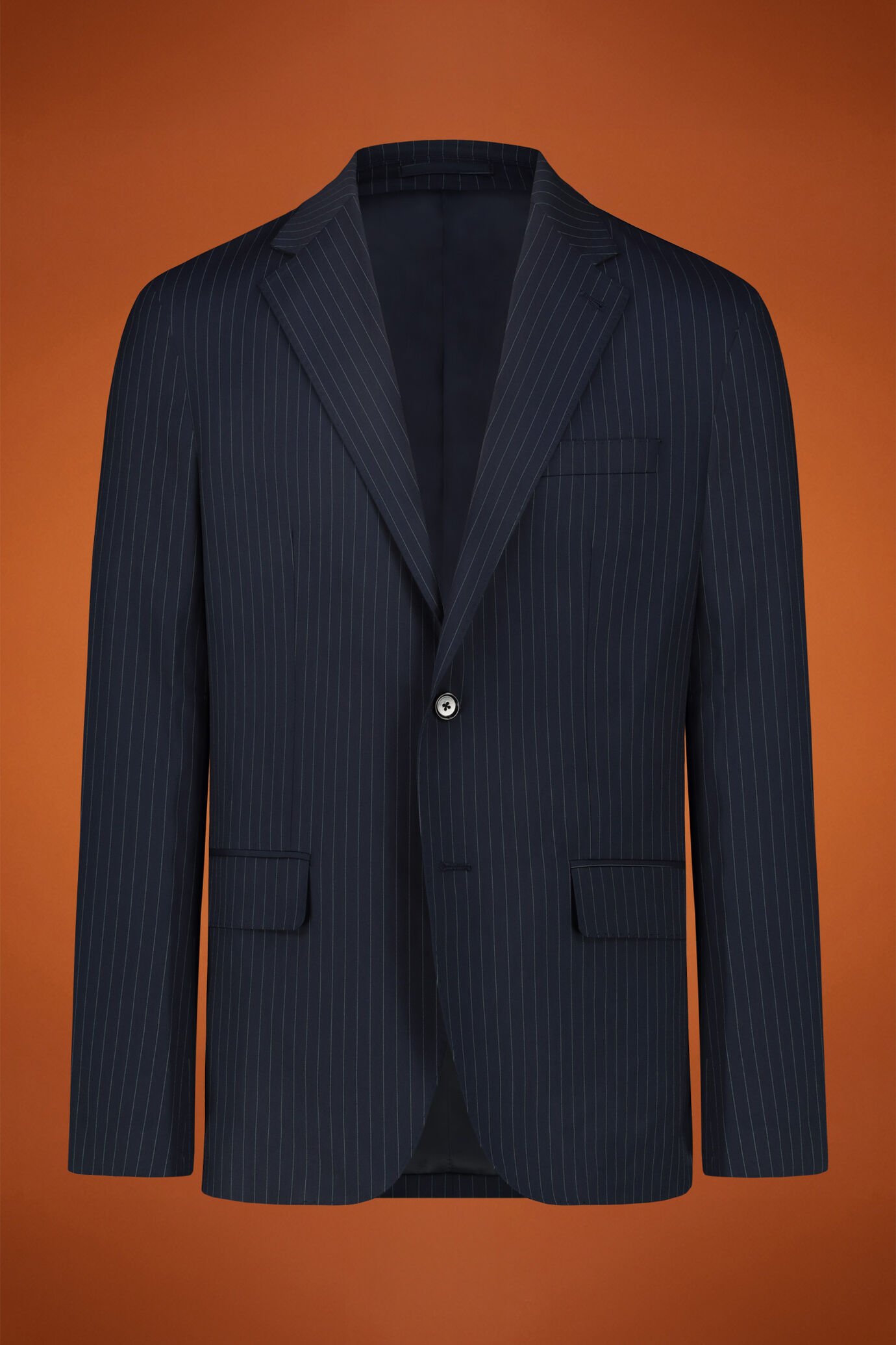 Abito uomo monopetto gessato regular fit image number 0