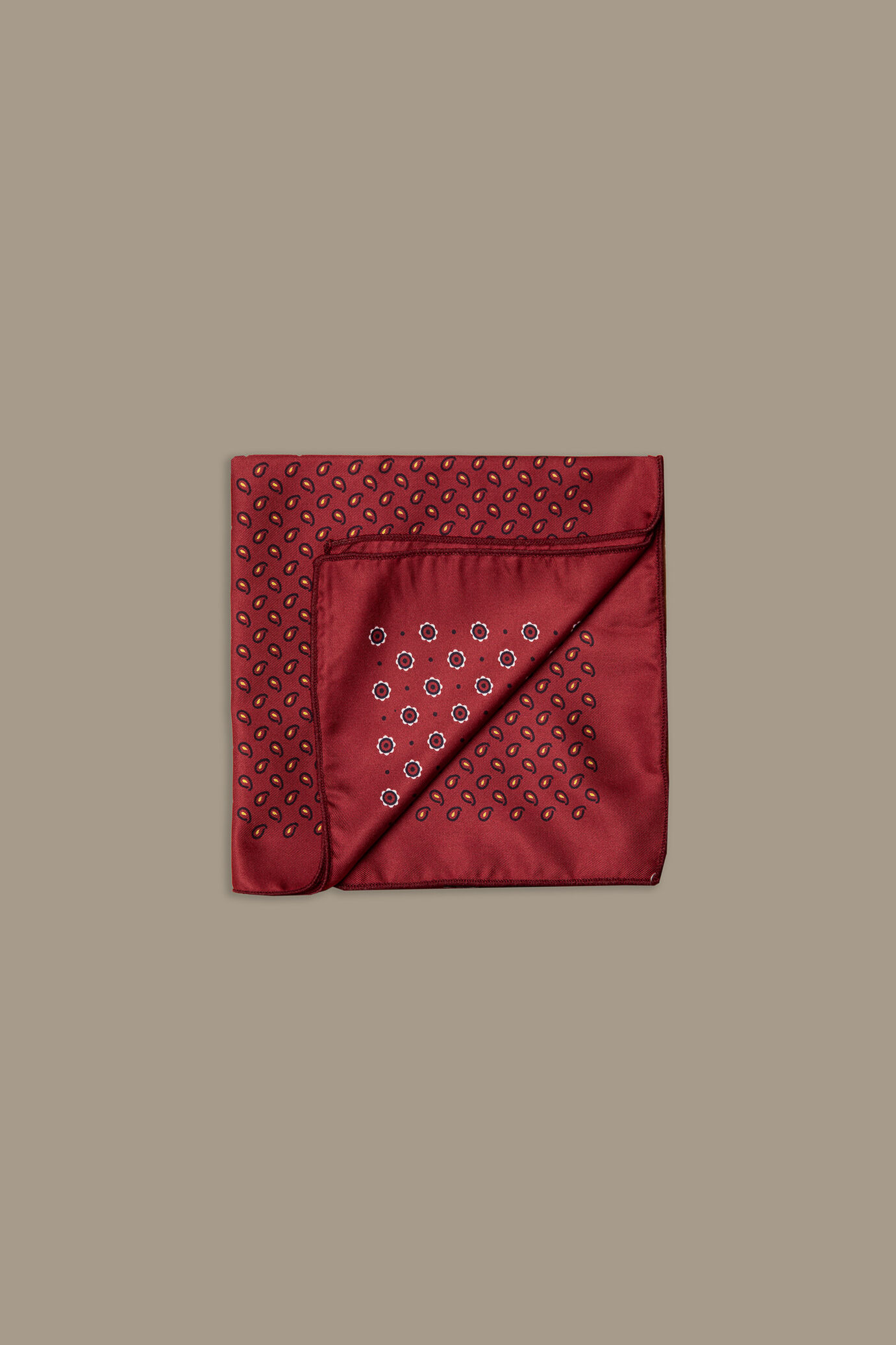 Pochette rossa doppia fantasia uomo image number 0