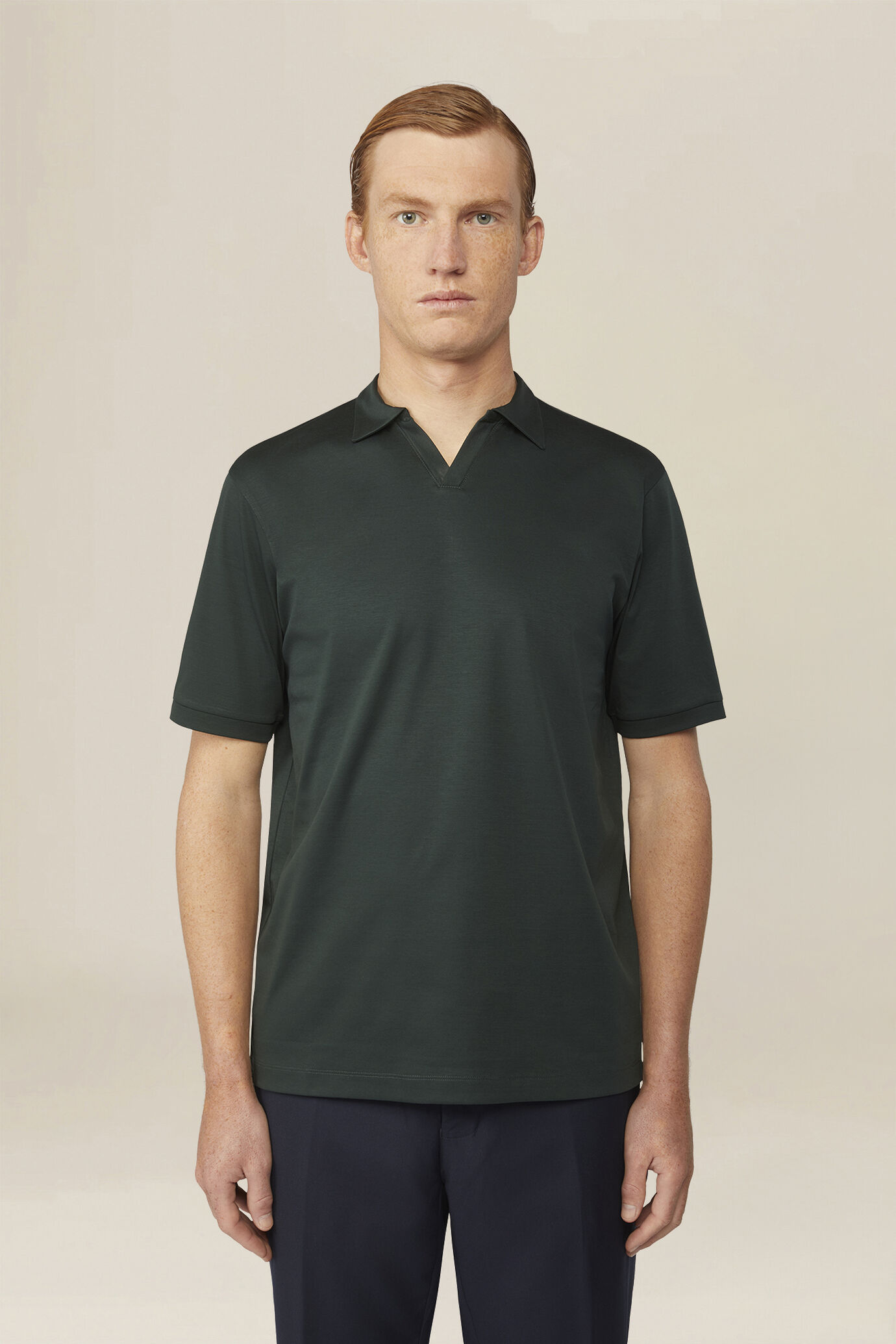 Men's polo shirt with Derby collar in 100% cotton, regular fit image number 0