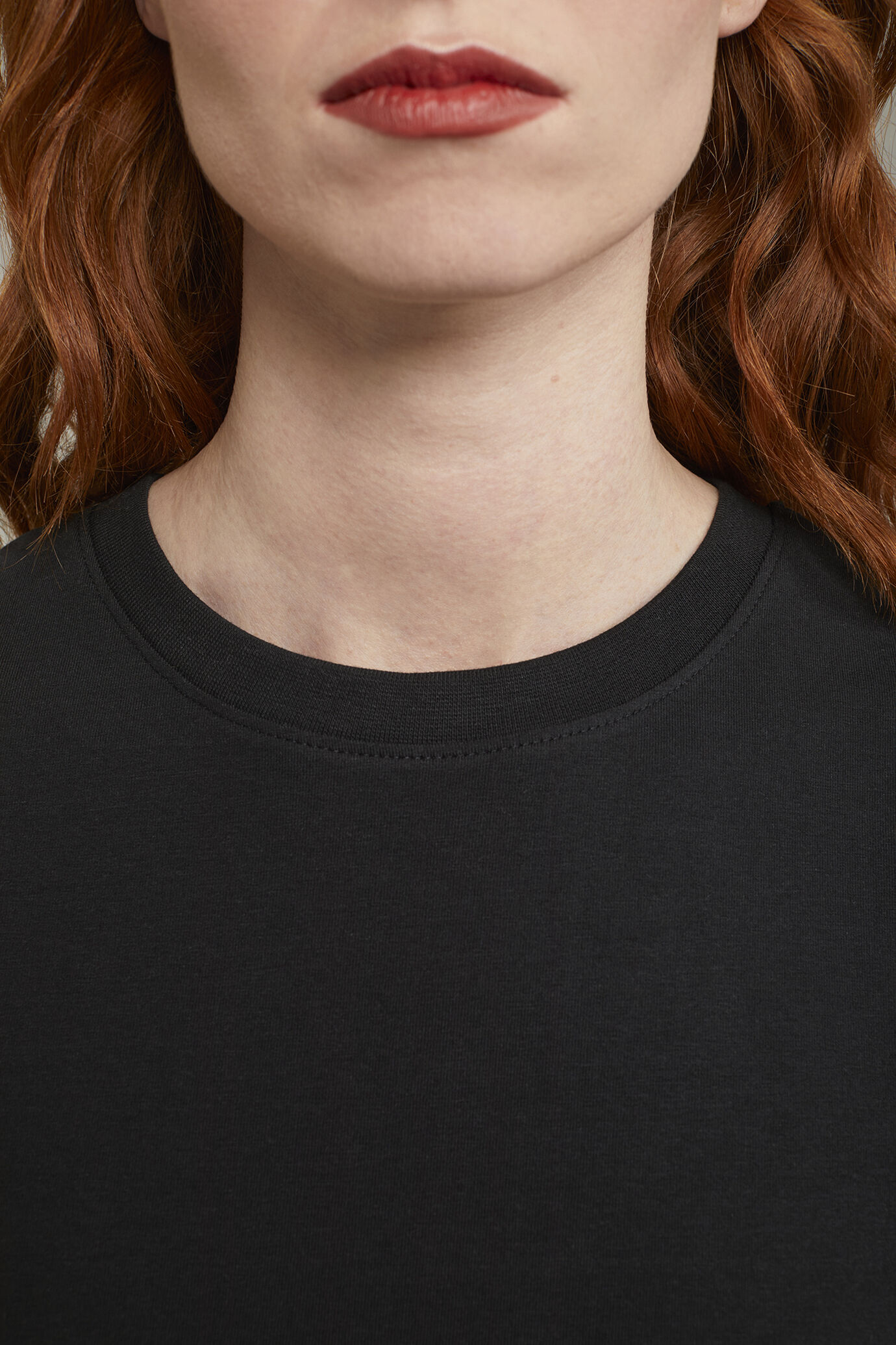 Abito midi donna girocollo con manica corta in jersey di cotone stretch regular fit image number 3