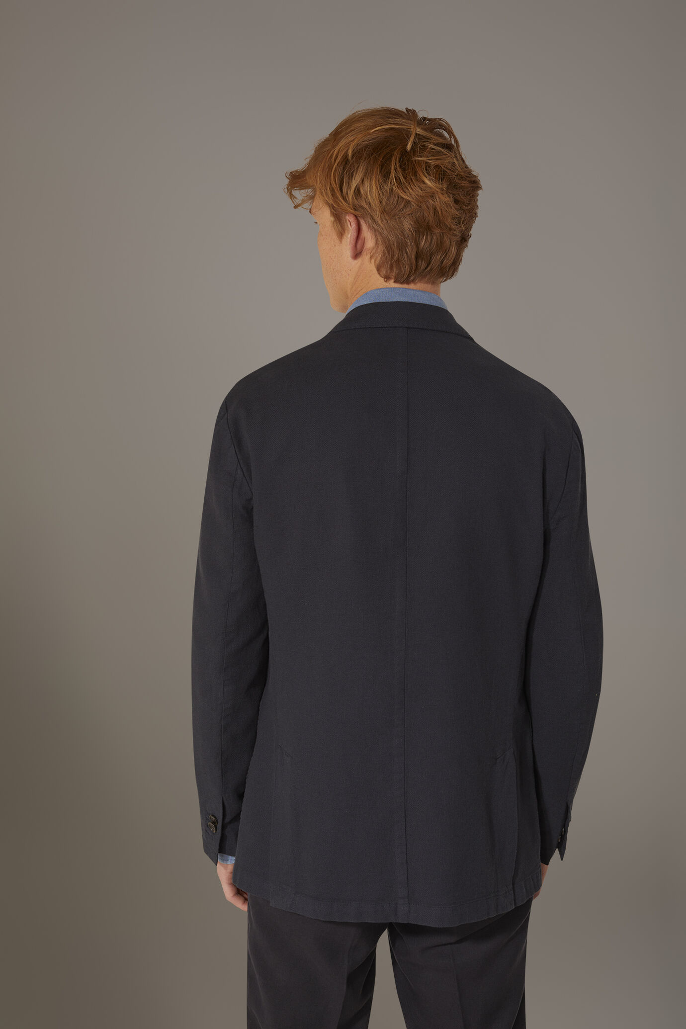 Giacca monopetto lino e cotone con tasca a toppa image number 3