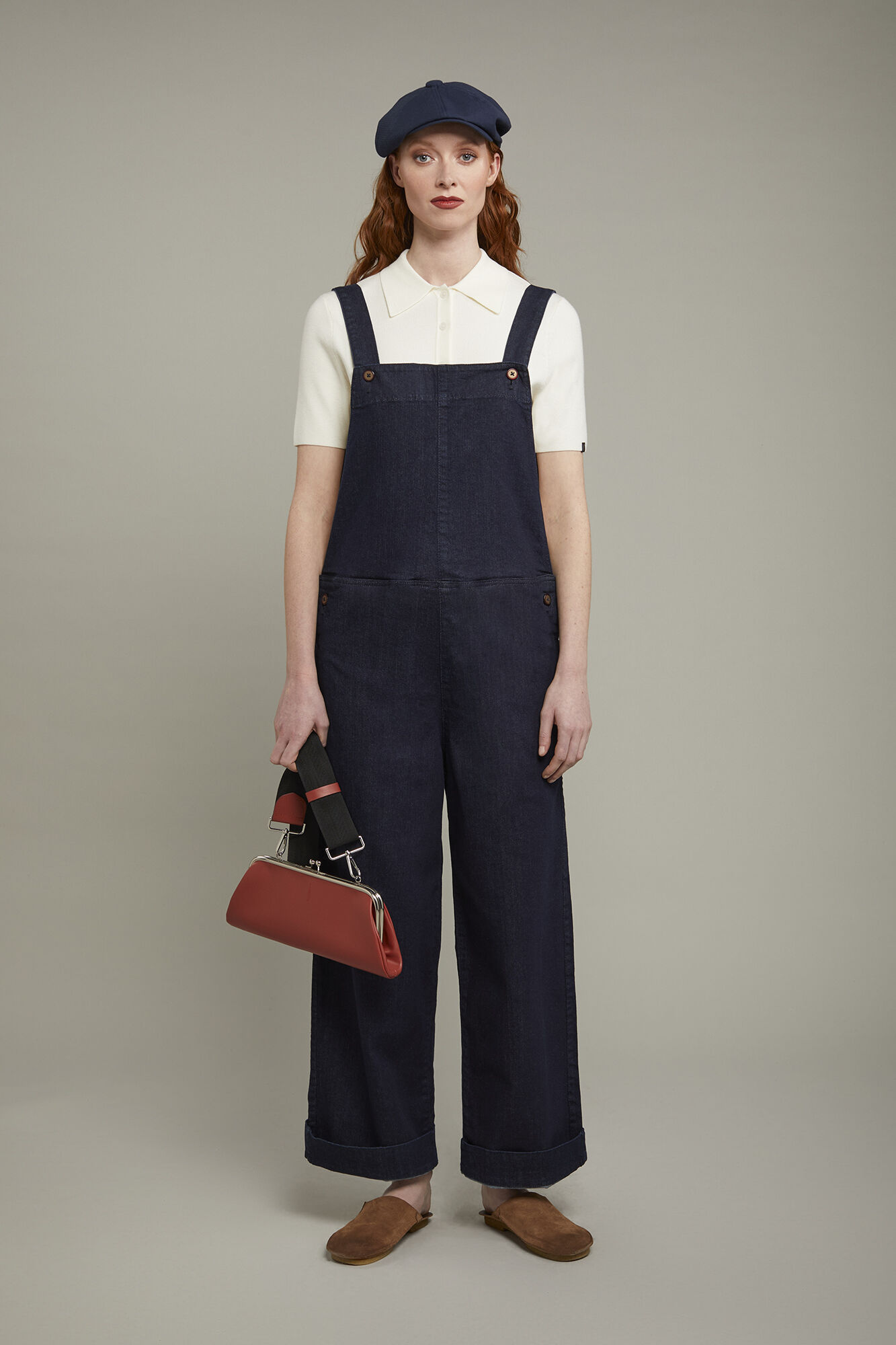 Salopette donna in denim 100% cotone regular fit