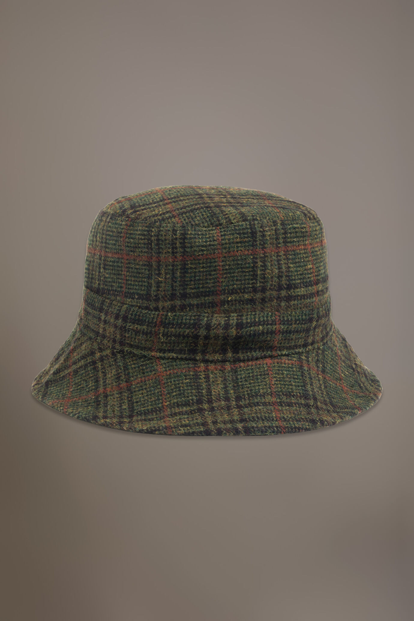 Double face check design wool blend fisherman hat image number 0