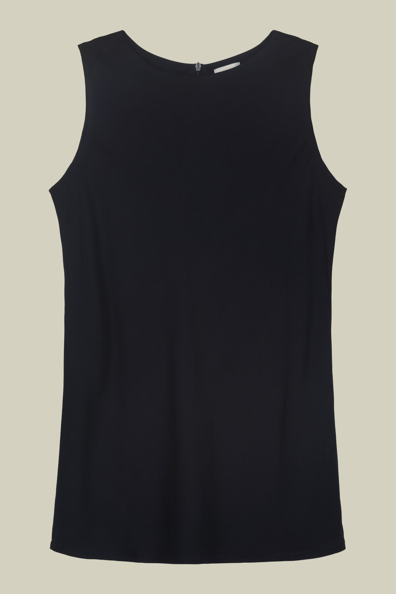 Women's flared crew-neck top with invisible zip on the back