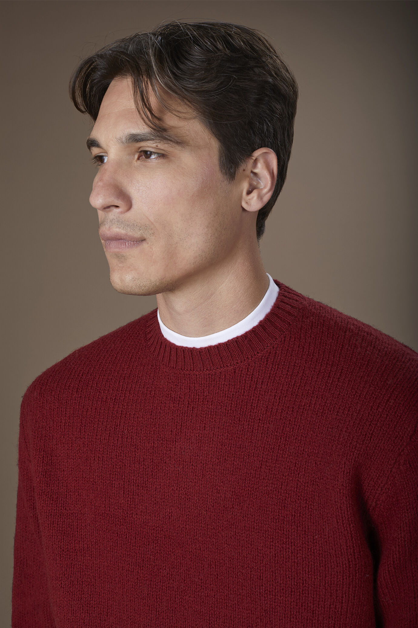 Herren-Pullover mit Rundhalsausschnitt aus 100 % Wolle in normaler Passform image number 2