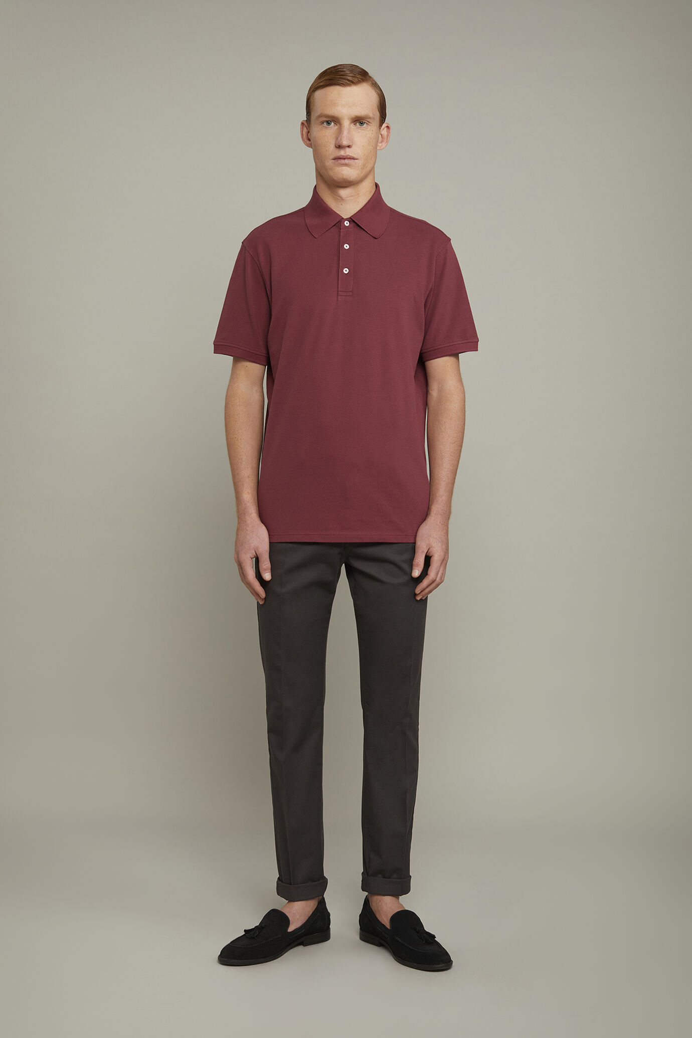 Pantalon chino classique pour homme en tissu sergé stretch coupe parfaite image number 2