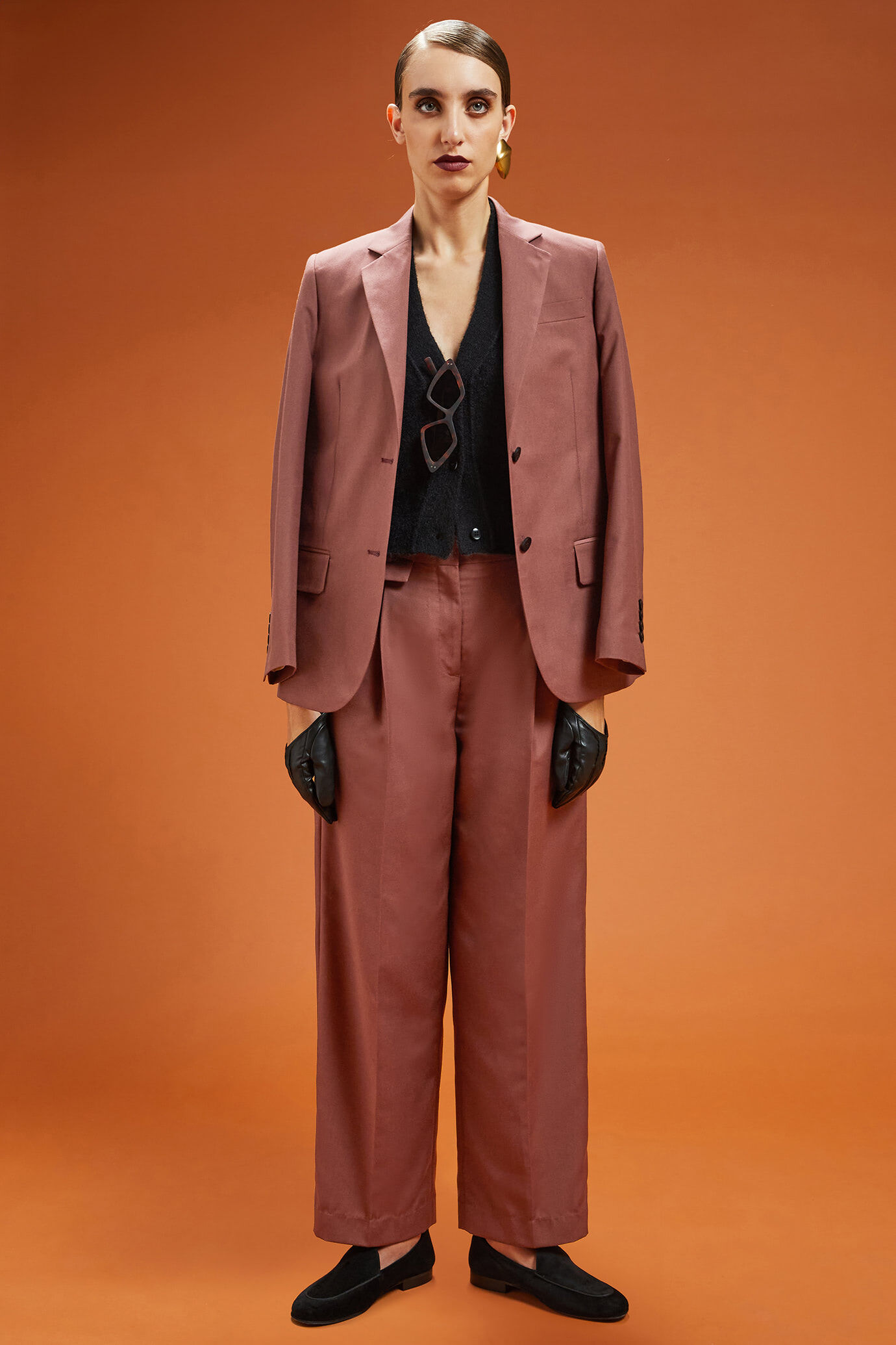 Pantalone classico donna con gamba larga regular fit image number 0