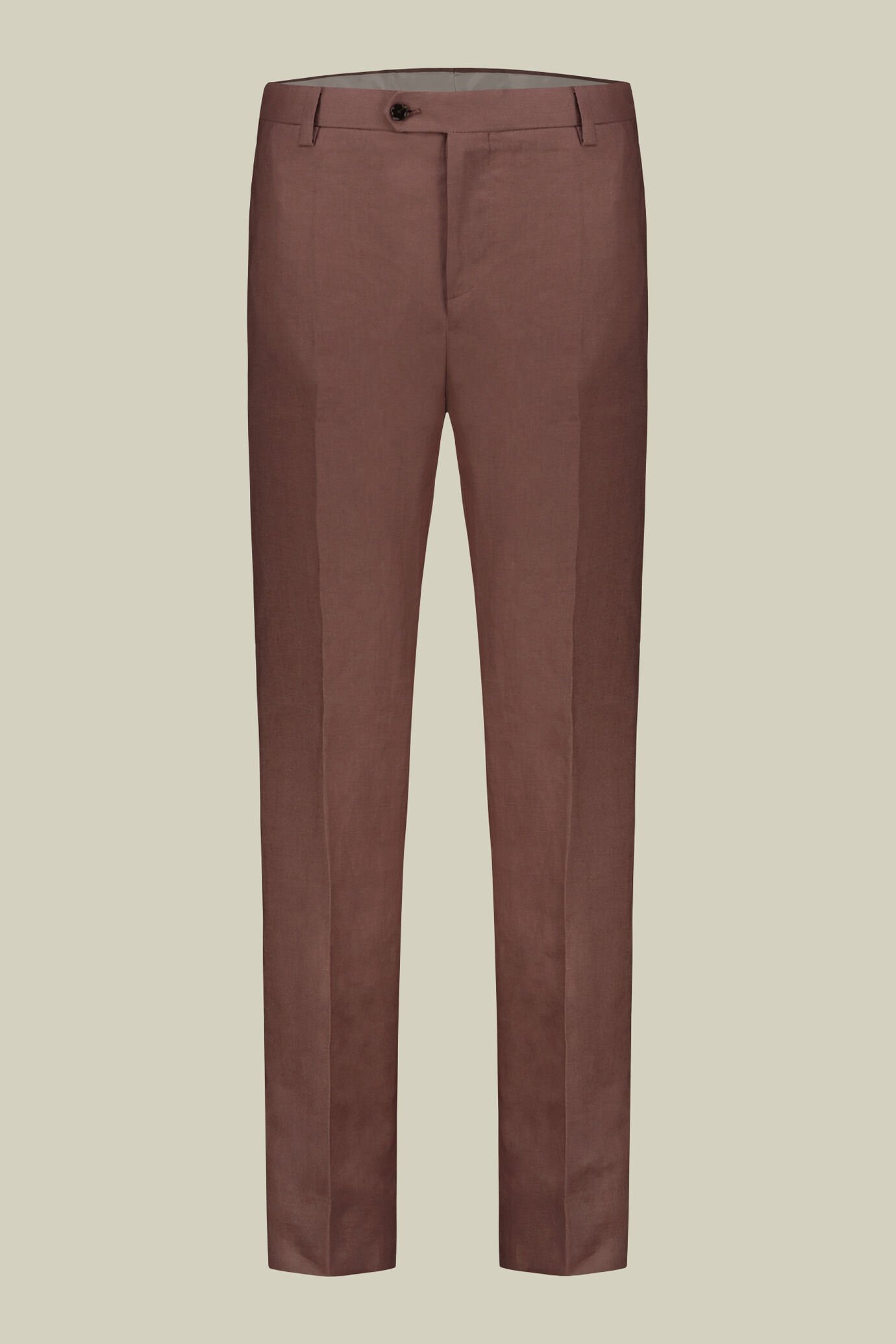 Single-breasted men's suit with flat front trousers, in 100% linen with a washed effect image number 6