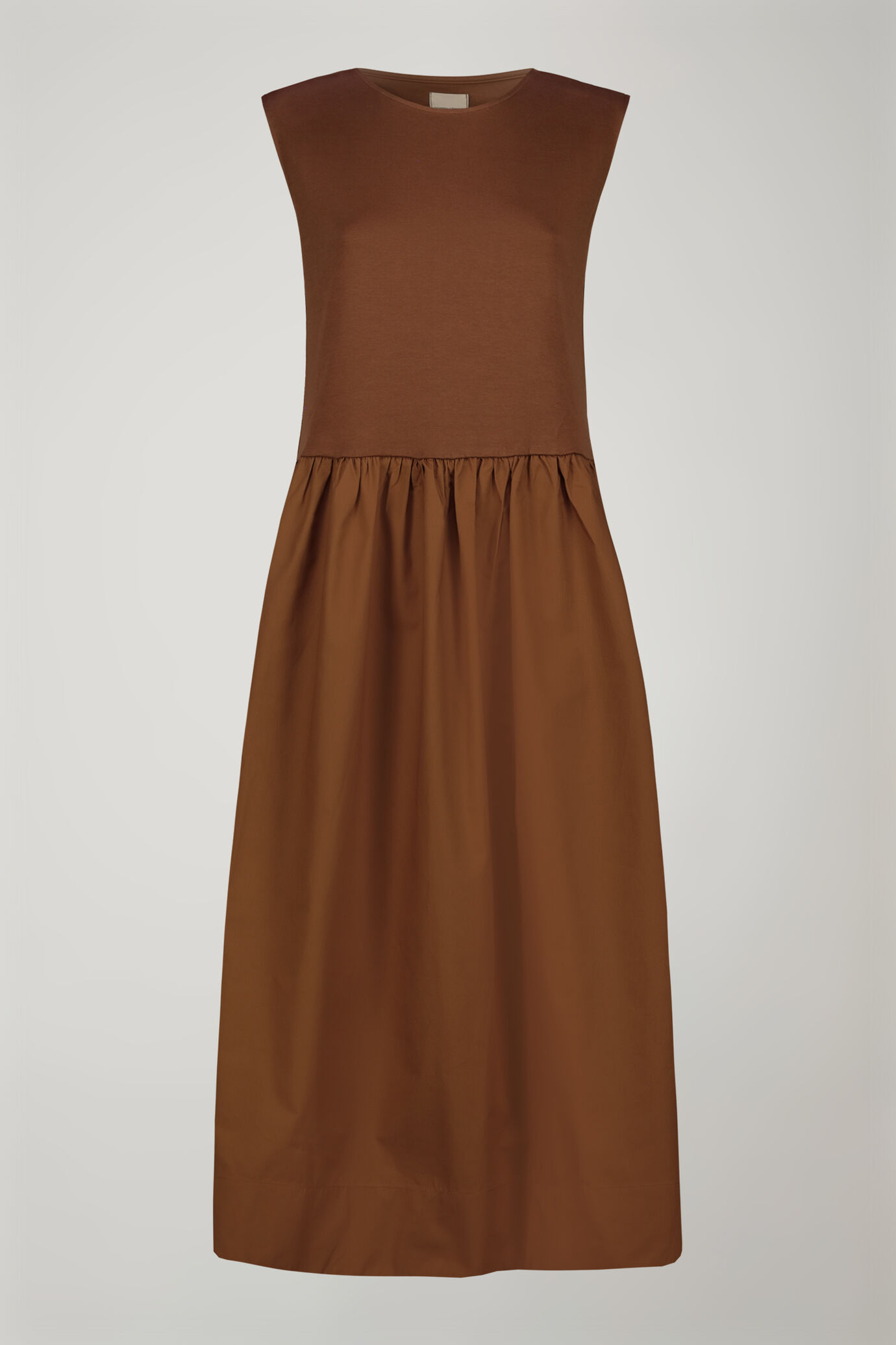 Abito midi donna smanicato 100% cotone in jersey regular fit image number 4