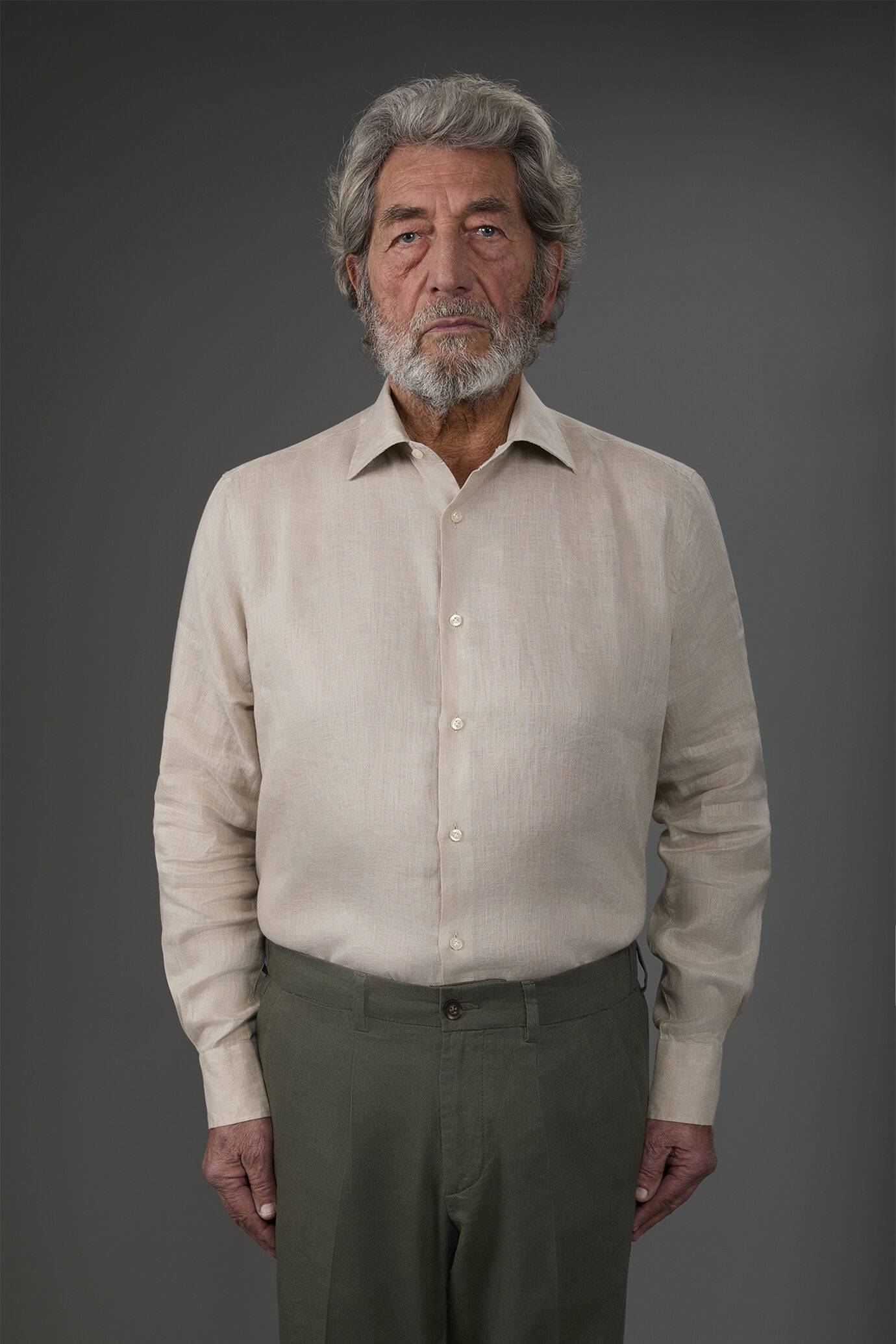 Men's casual shirt with classic collar, 100% linen image number 1