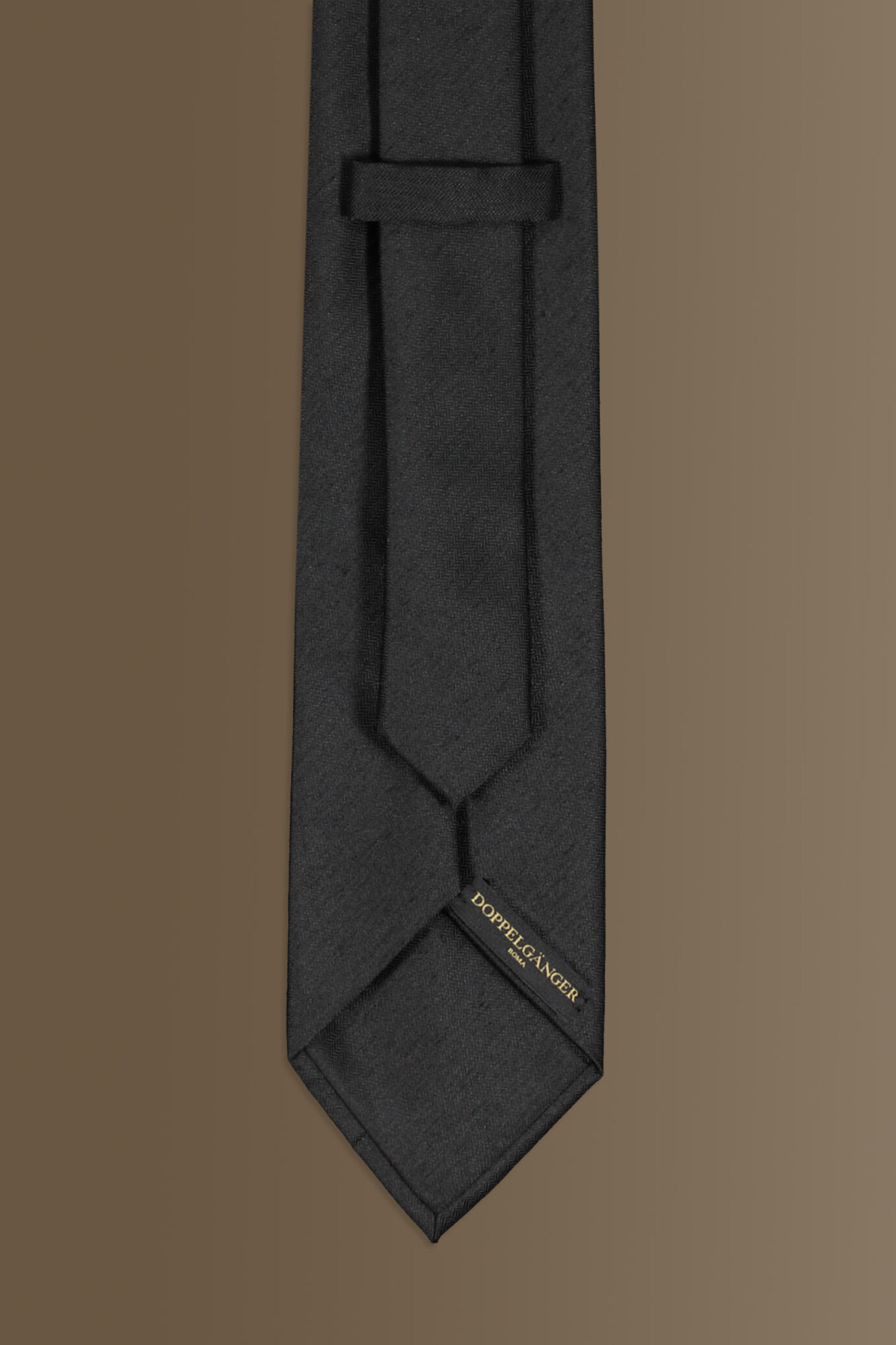 Cravatta uomo tinta unita con tessuto effetto lana image number 1