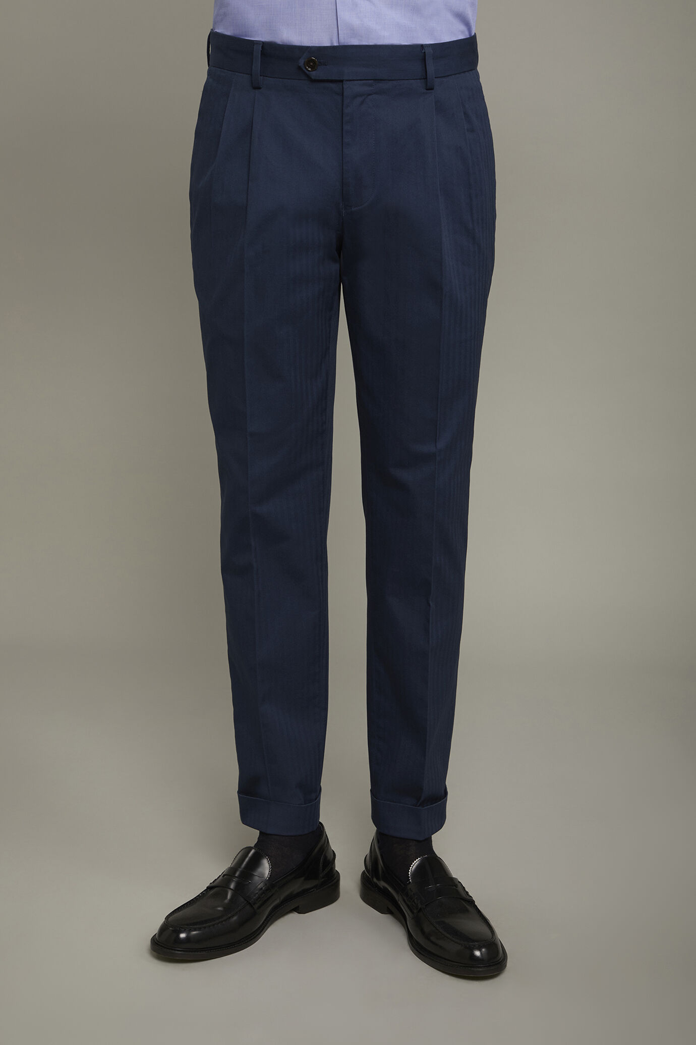 Pantalone uomo classico con doppia pinces regular fit image number 3