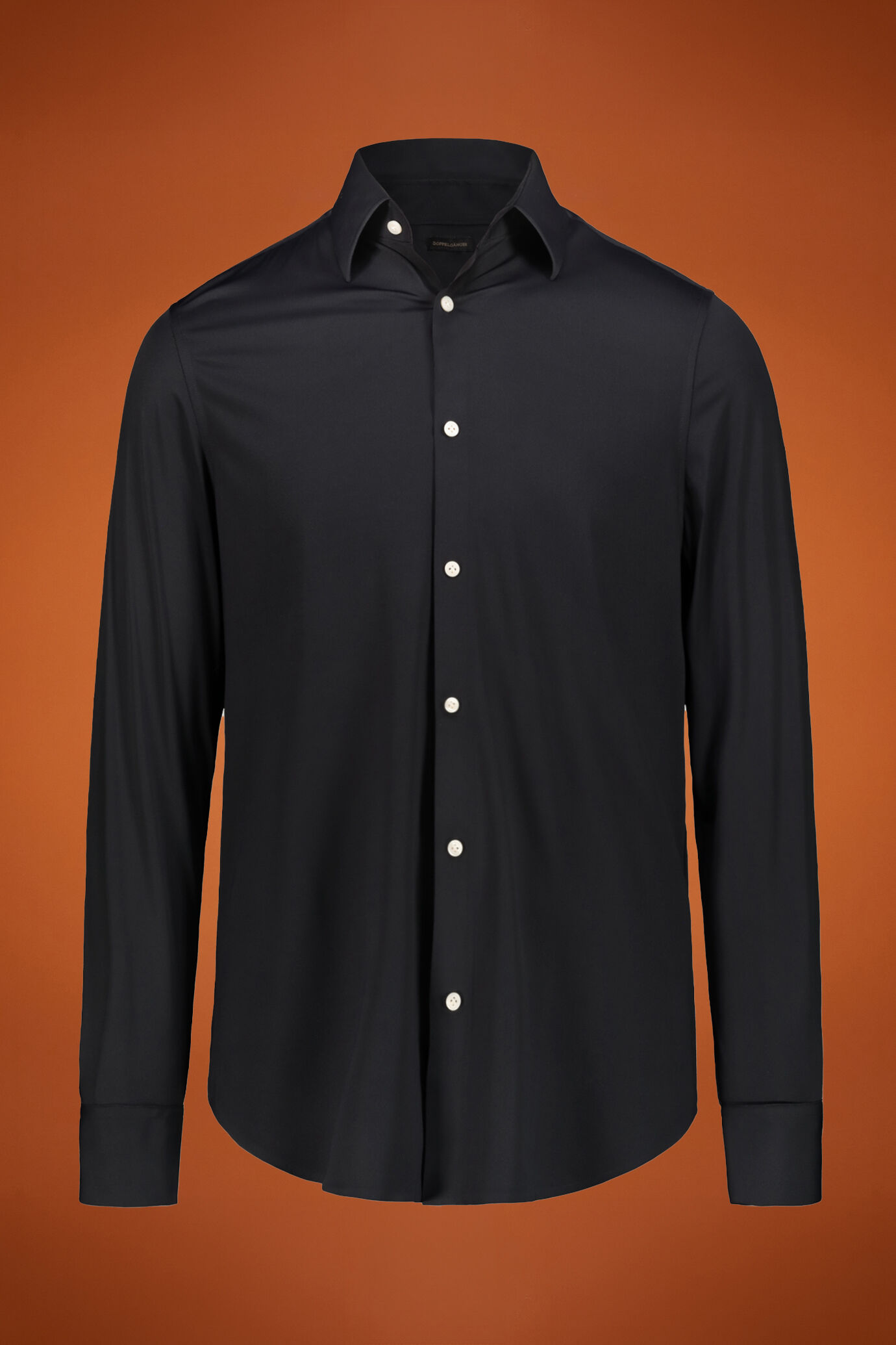 Chemise homme thermocollée à col classique en tissu nylon de couleur unie coupe régulière image number 0