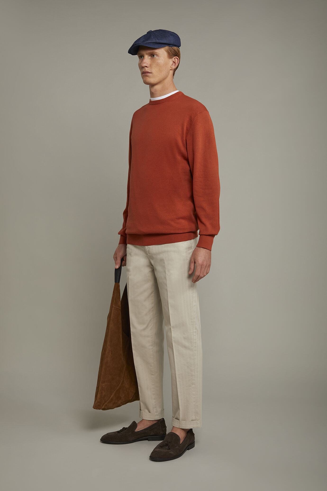 Pull homme &agrave; col rond 100&nbsp;% coton coupe r&eacute;guli&egrave;re image number 1