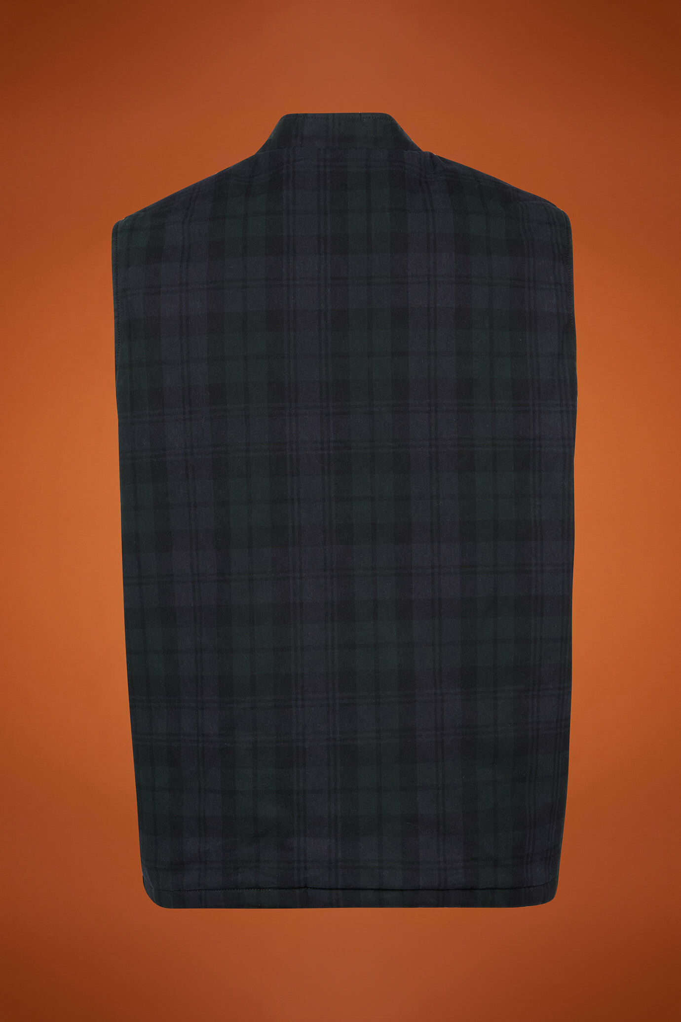 Gilet uomo leggermente imbottito 100% cotone cerato con disegno blackwatch regular fit image number 6