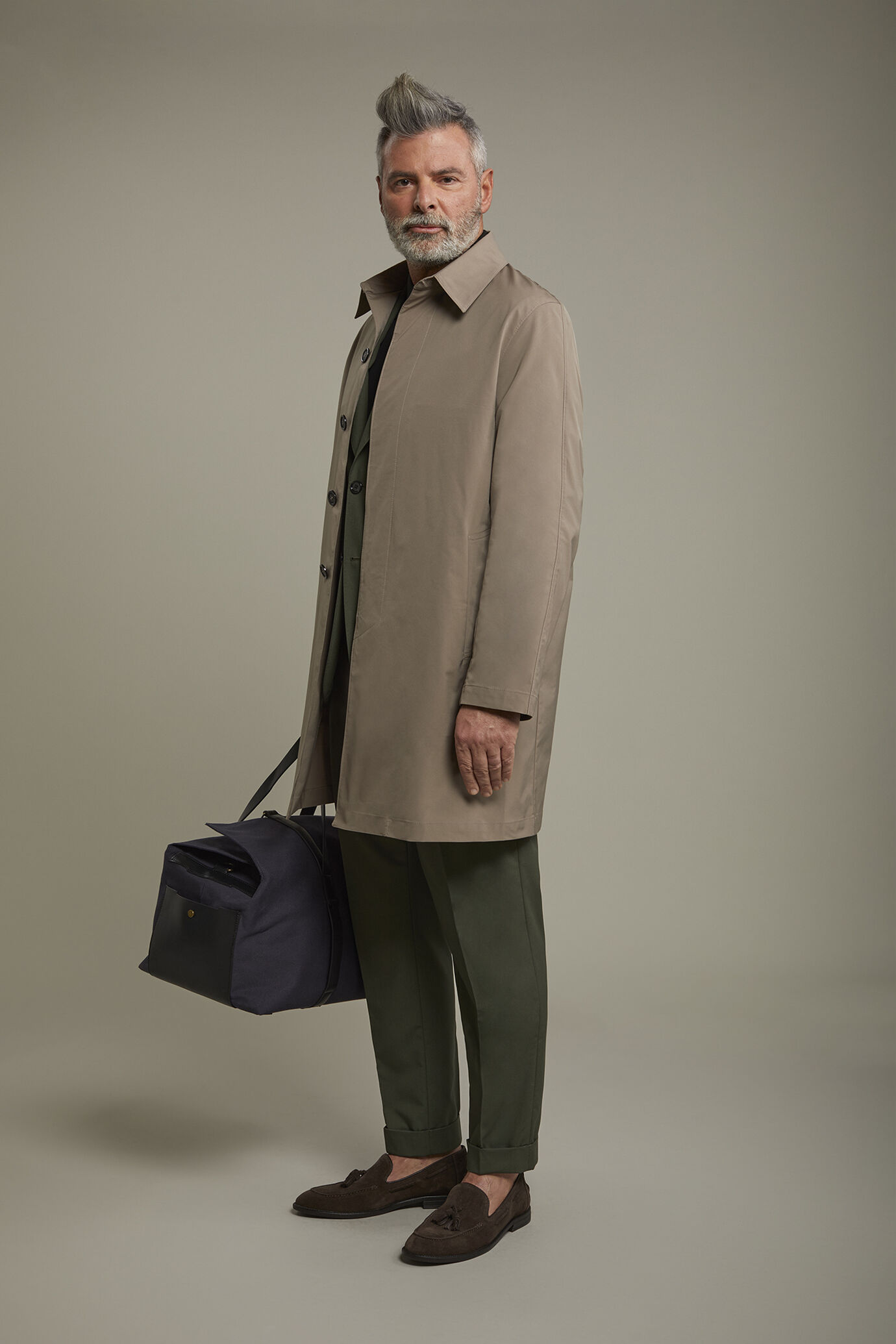 Men's coat in lightweight regular fit fabric image number 1