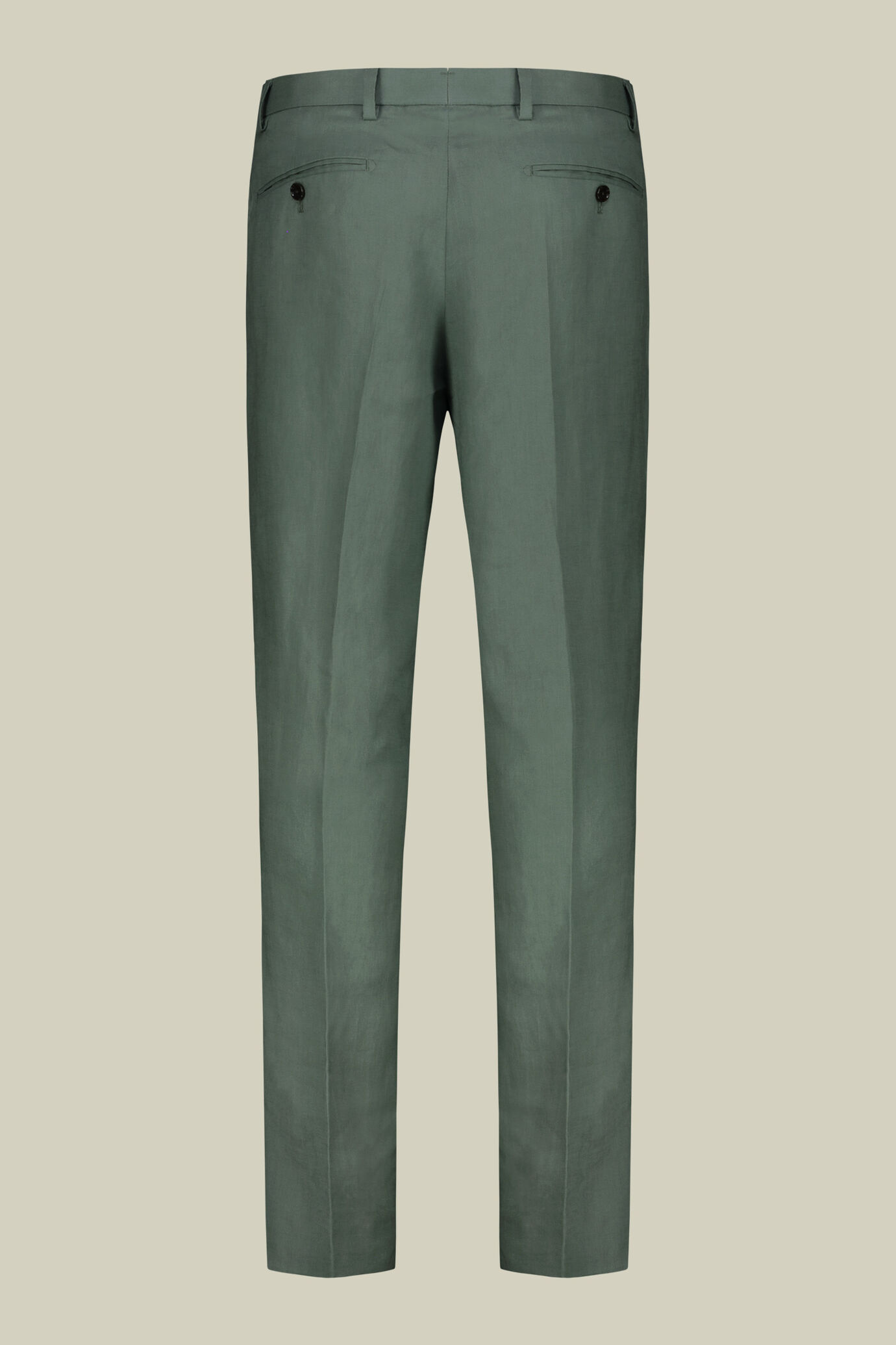 Single-breasted men's suit with flat front trousers, in 100% linen with a washed effect image number 7