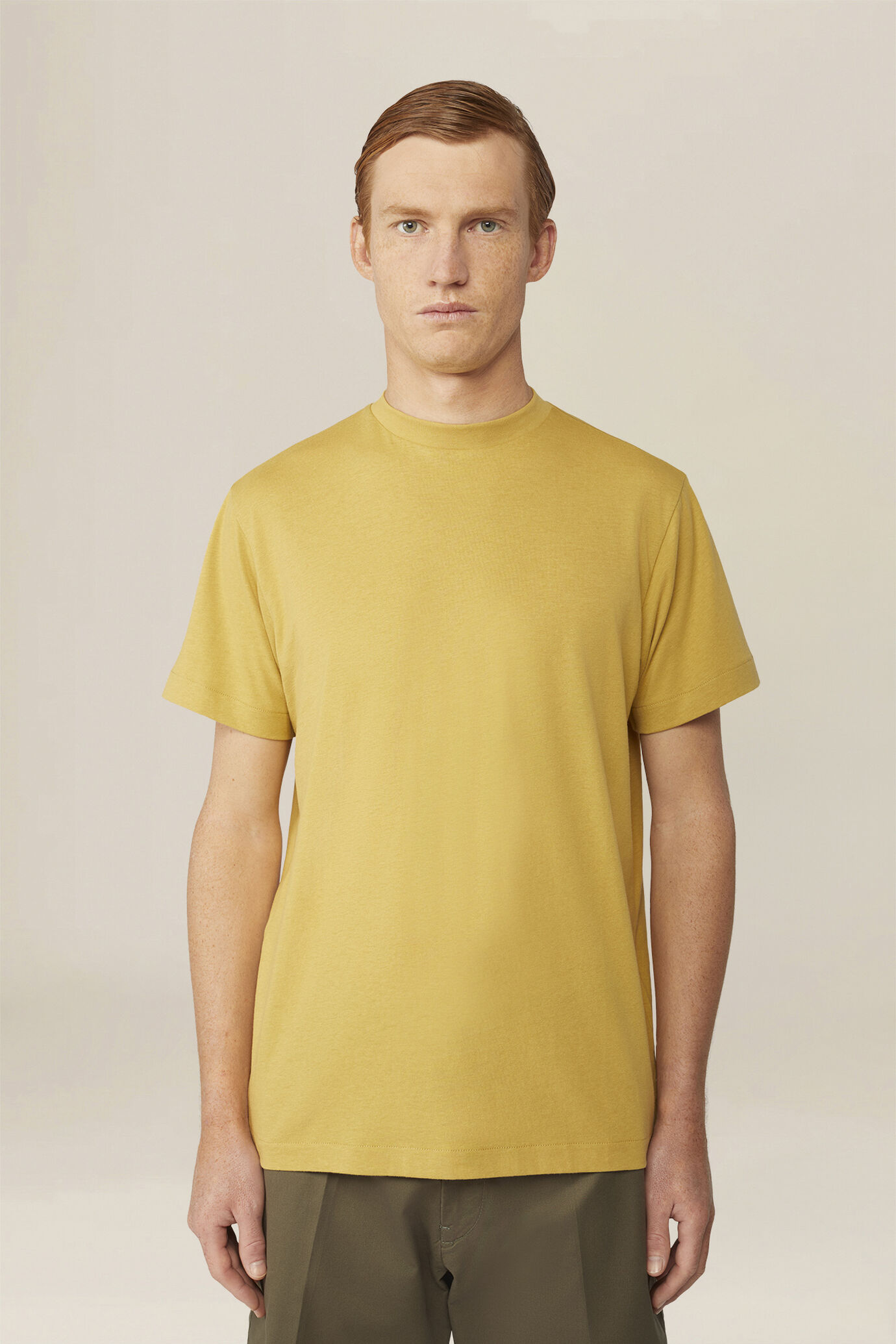 Men's T-shirt in 100% cotton jersey with slightly high neck image number 0