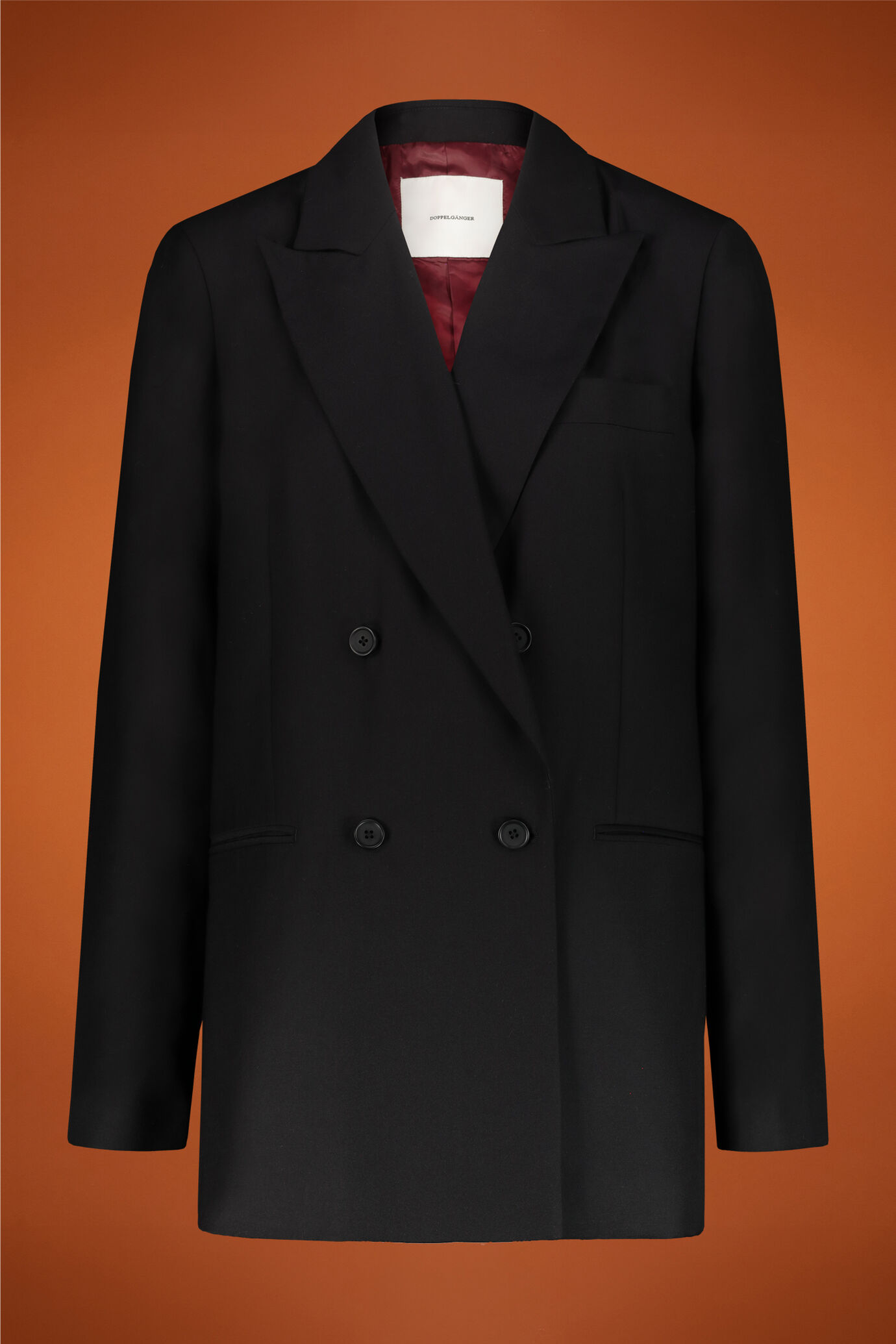 Women's plain-coloured oversize double-breasted jacket image number 0