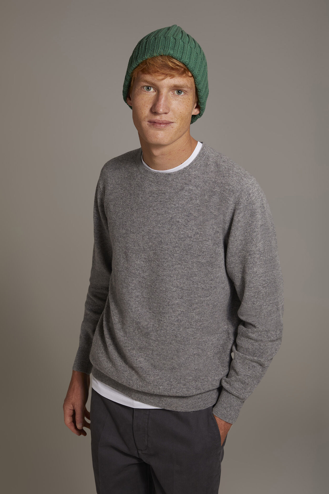 Maglia girocollo in misto lana lambswool image number 0