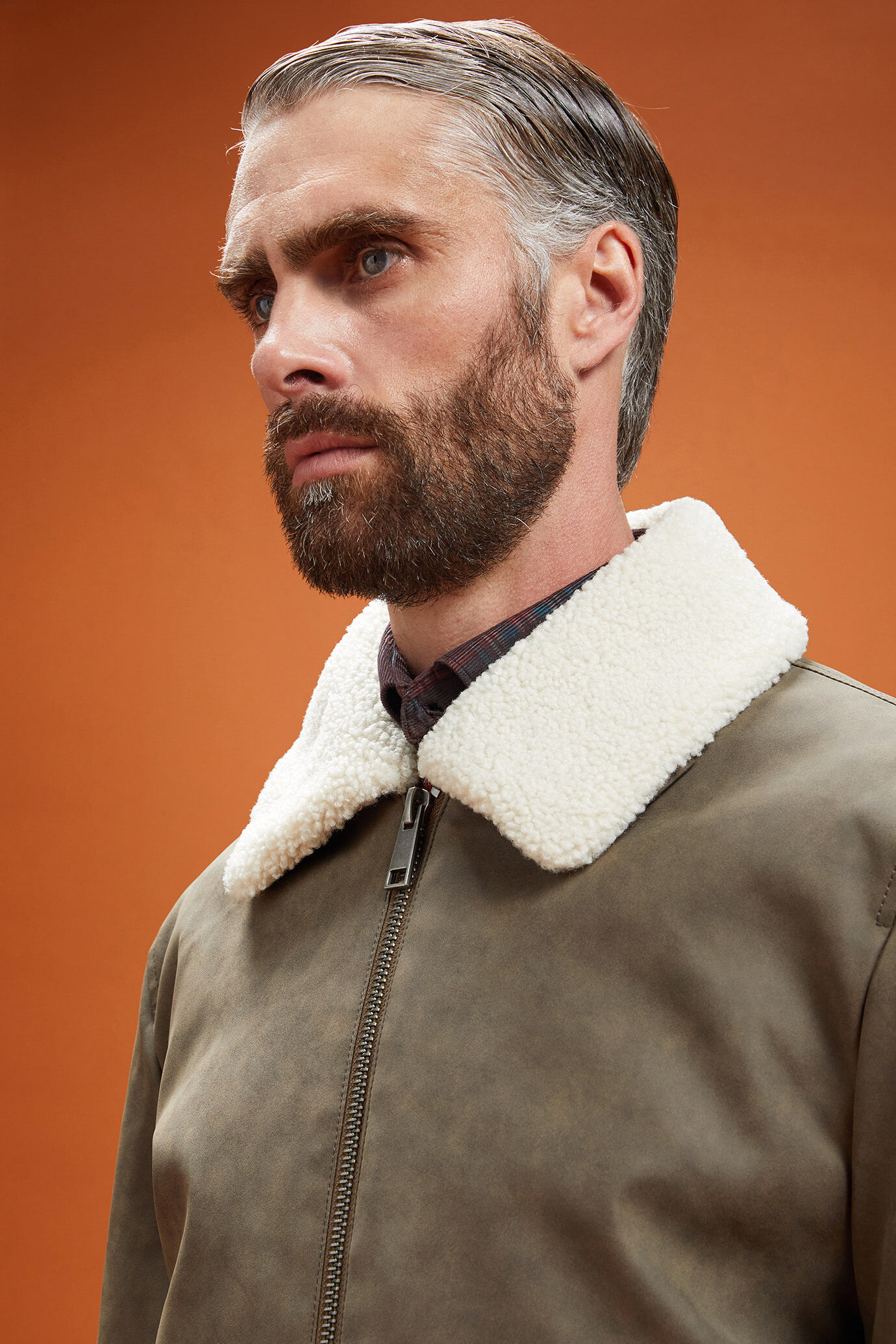 Regular fit padded eco-leather jacket image number 3