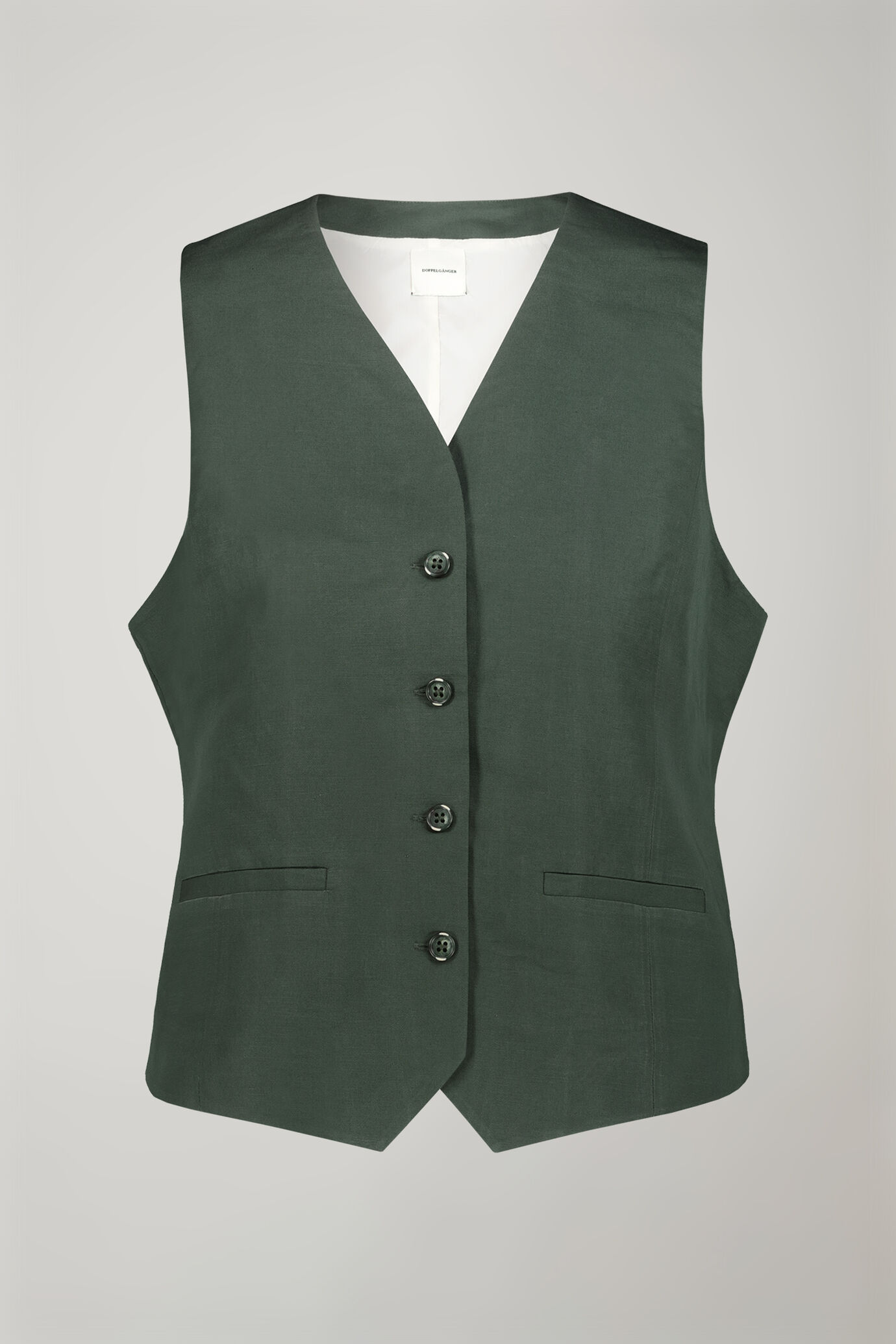 Gilet donna misto lino e cotone regular fit image number 4