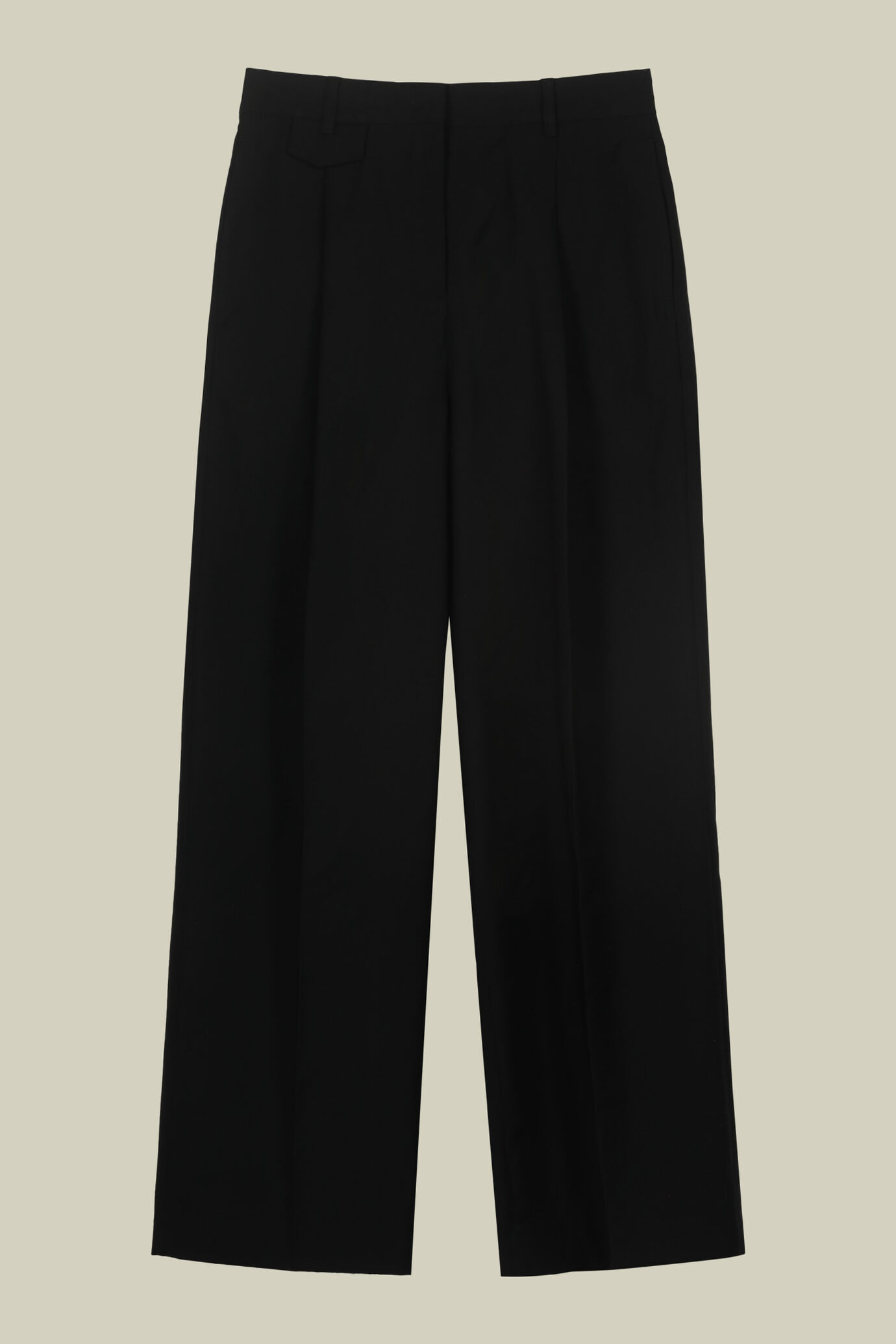 Pantalone donna dal fit morbido con dettaglio del flap sotto cintura image number 4