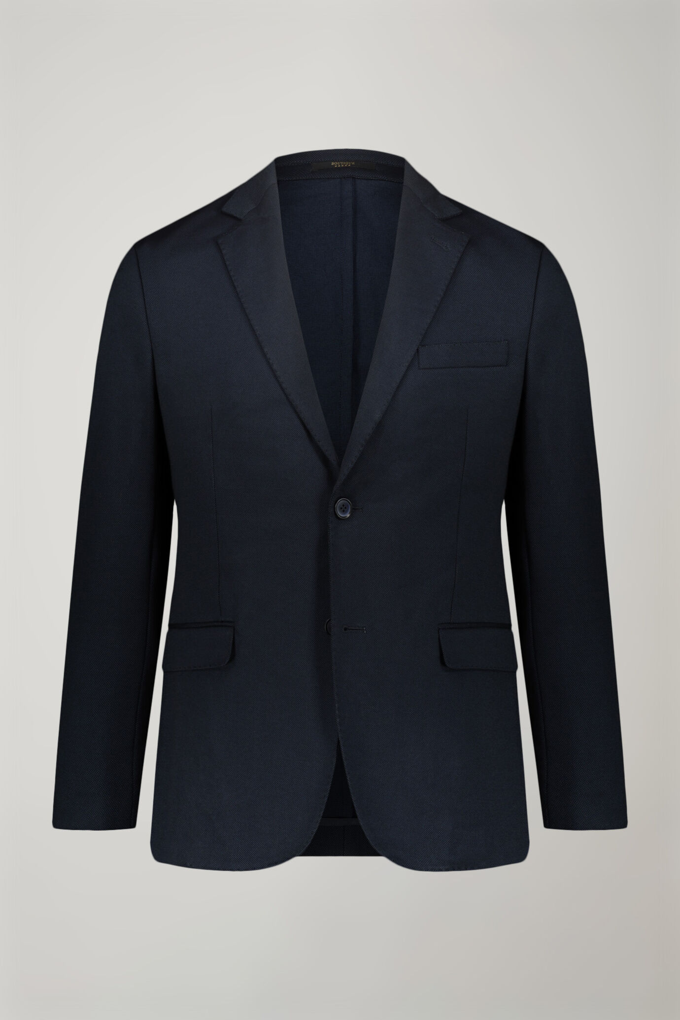 Abito monopetto regular fit tessuto jersey occhio di pernice image number 0