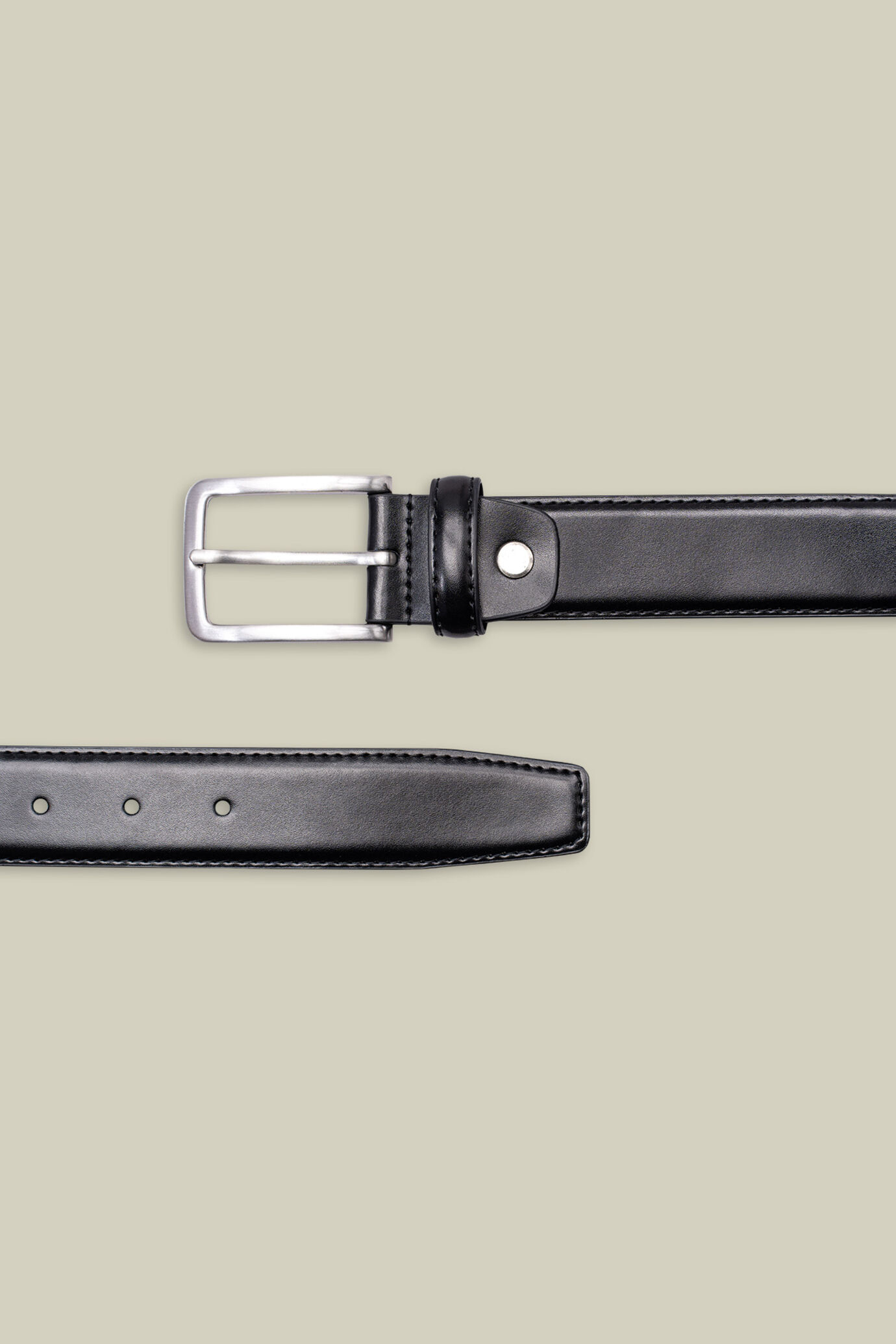 Ceinture pour homme 100 % cuir avec coutures lat&eacute;rales image number 0