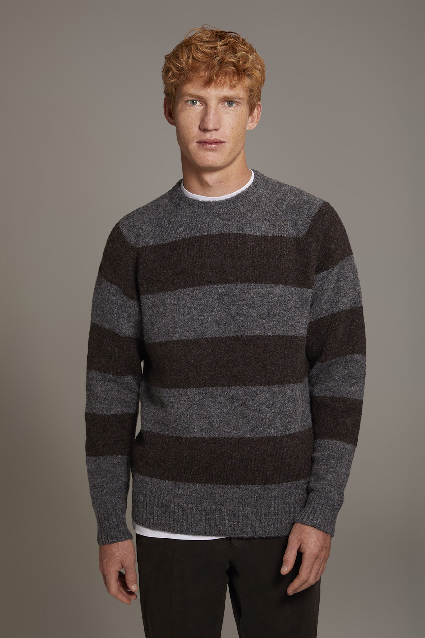 Mohair wool blend round neck sweater image number 1
