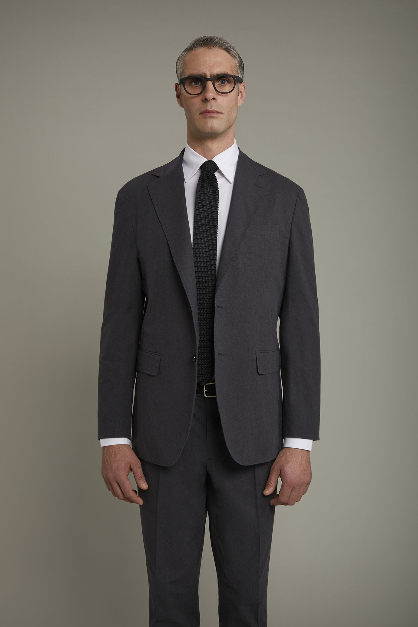 Veste homme à simple boutonnage, non doublée avec poches à rabat, tissu effet flammé coupe régulière image number 2