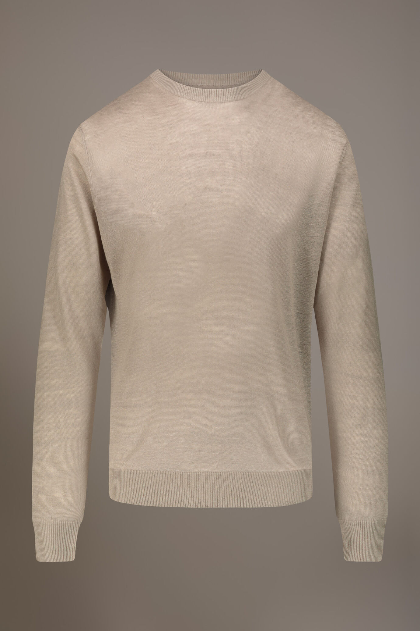 Round neck sweater 100% linen image number 4