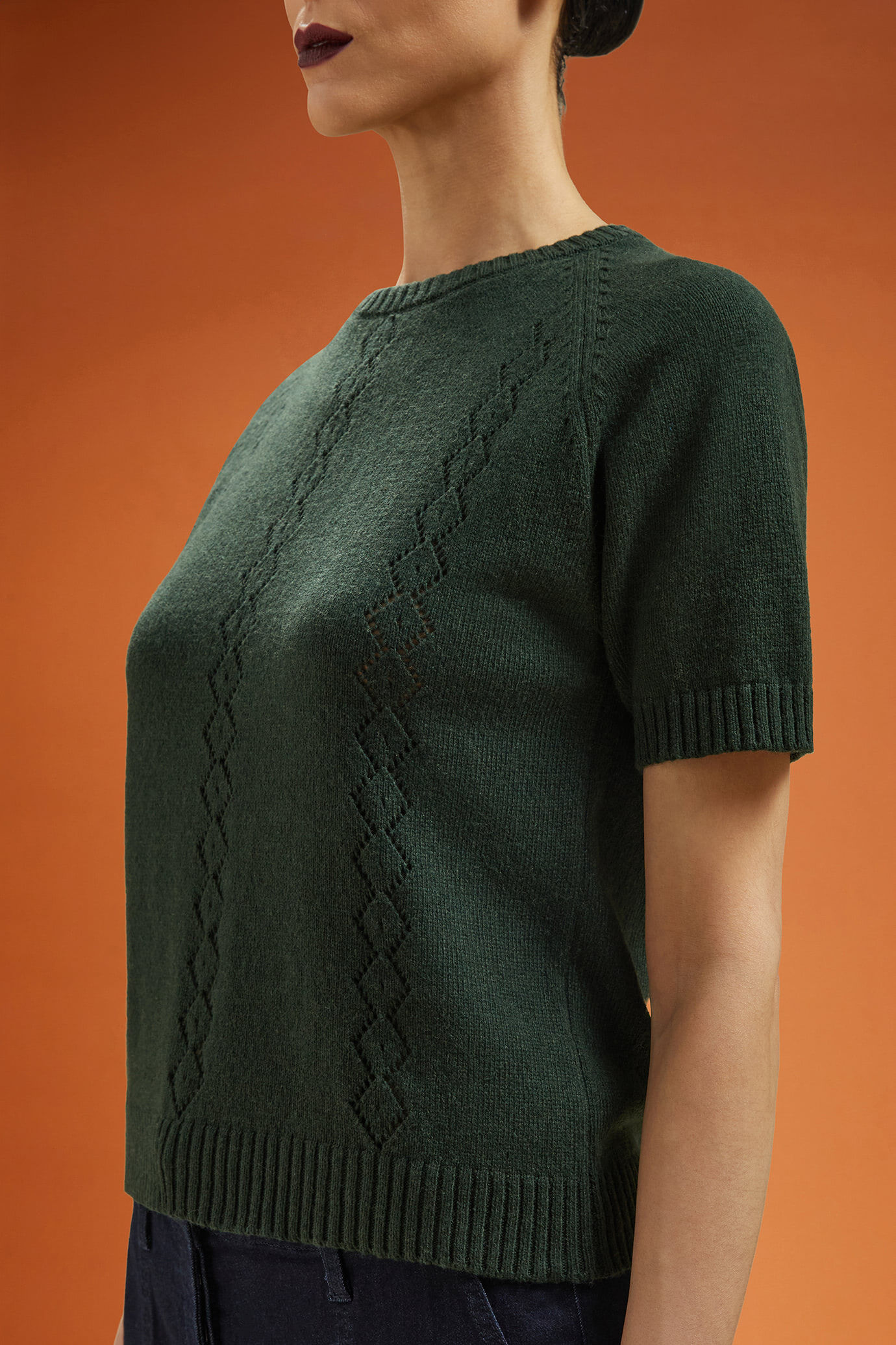 Women's half-sleeve crew neck jumper in a regular fit image number 4