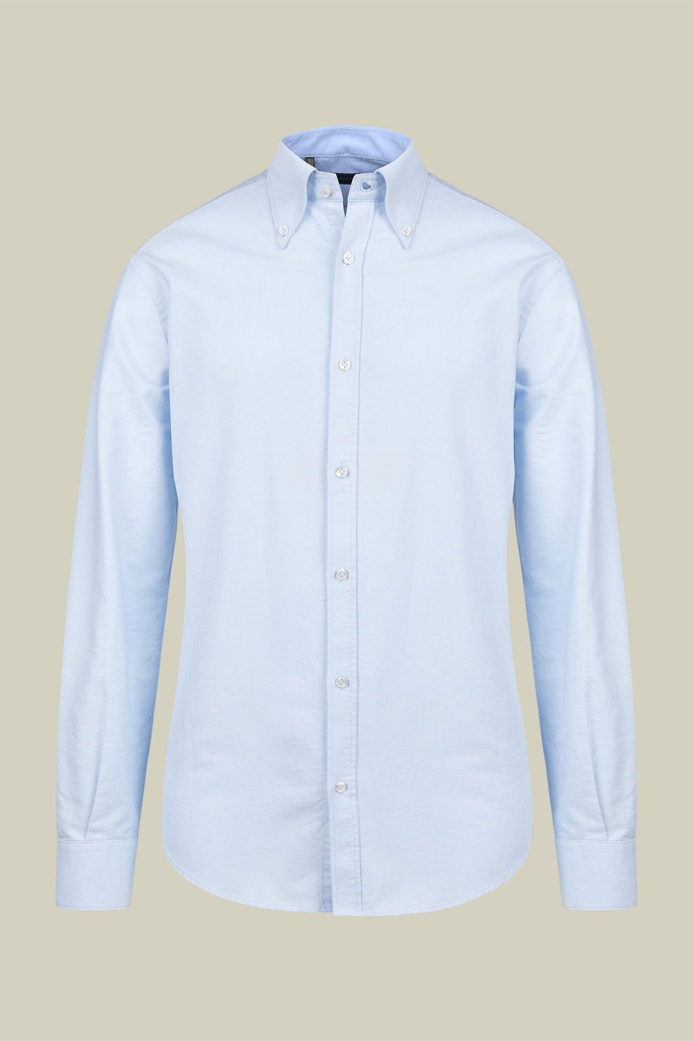 Men's comfort fit casual shirt with a button-down collar in plain 100% cotton Oxford fabric