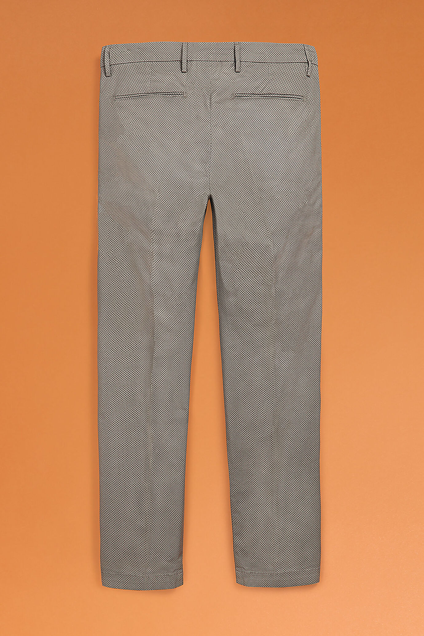 Pantalone chino uomo in twill stretch con motivo geometrico image number 2