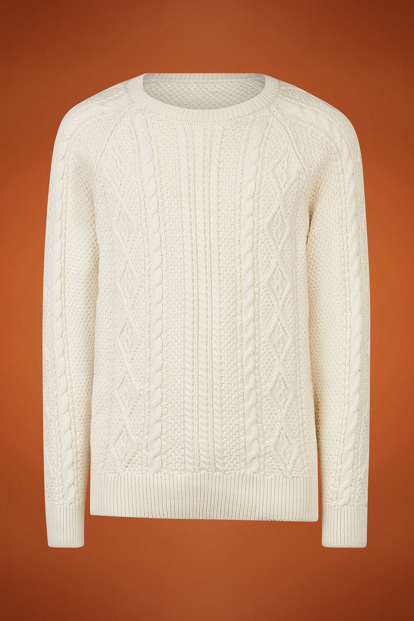 Pull homme à col rond, 100% coton, ouvrage tissé, coupe classique image number 4