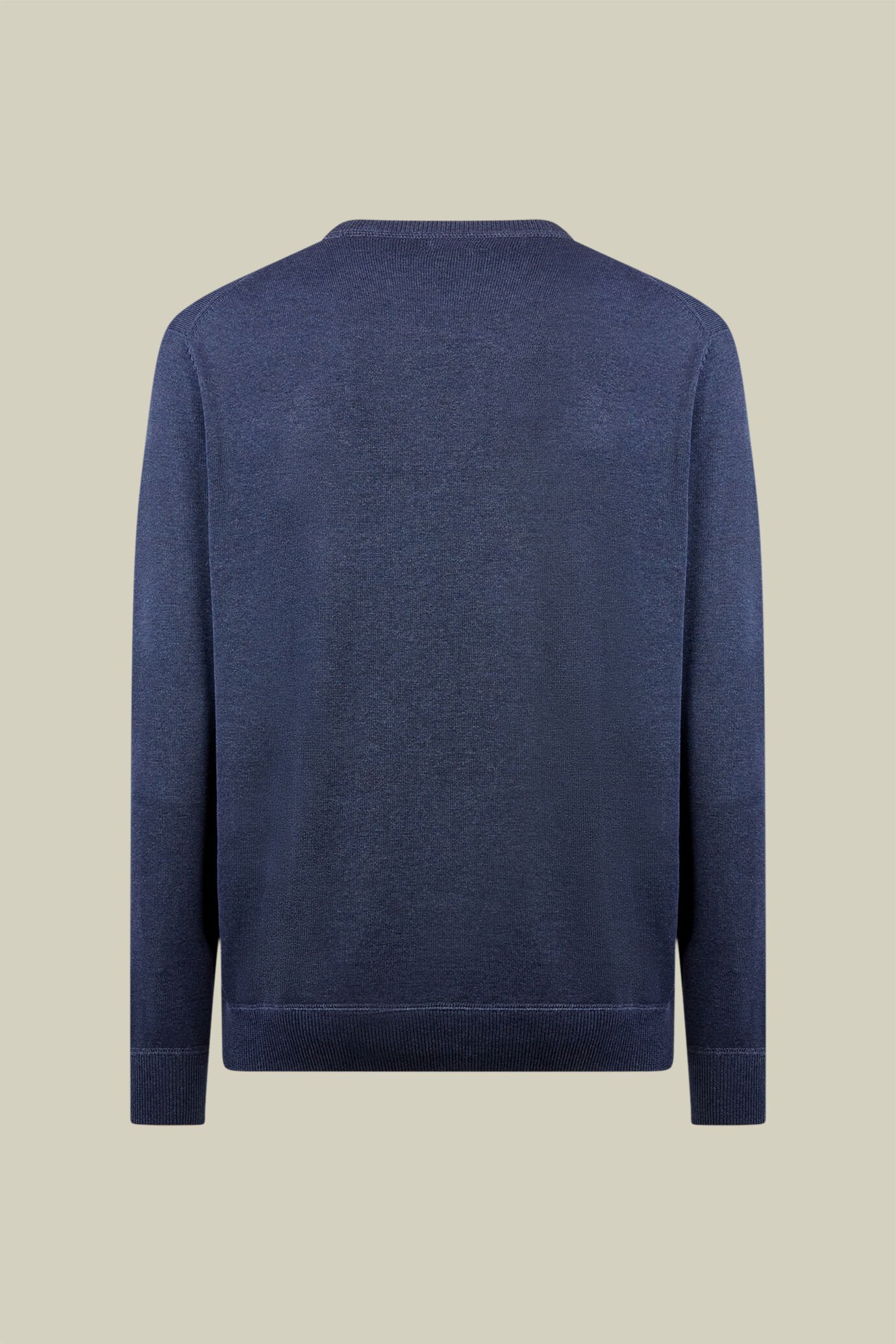 Pull homme à col rond 100% coton avec détails en peluche, coupe classique image number 1