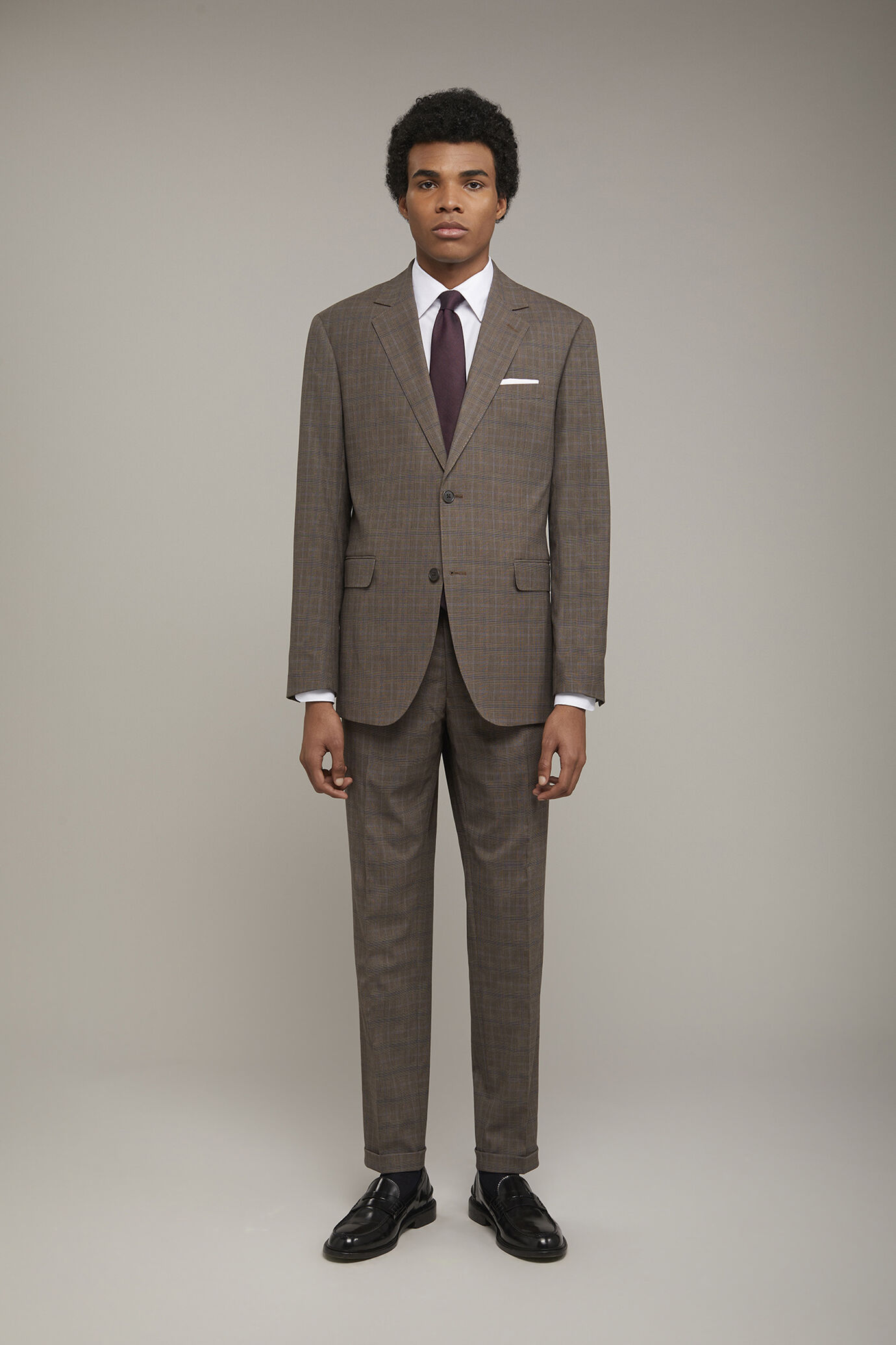 Men's single-breasted suit Prince of Wales stretch fabric image number 2