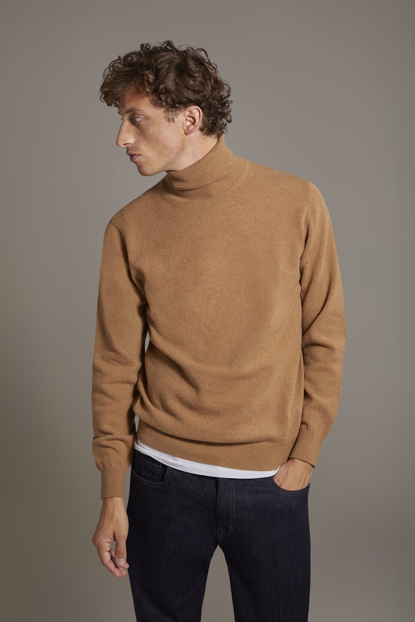 Maglia collo alto in misto lana lambswool image number 1