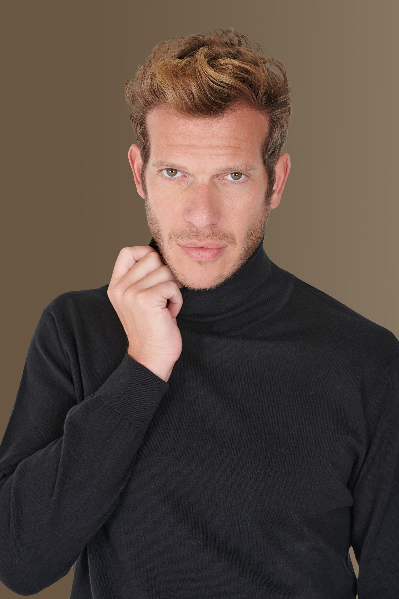 Maglia collo alto misto lana e cotone image number 2