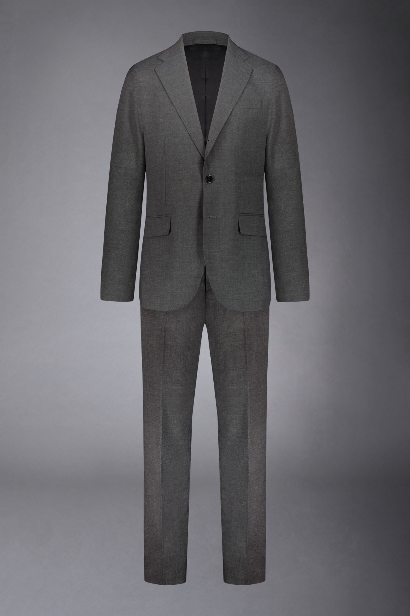 Costume croisé simple, coupe normale, tissu grisaille image number 9