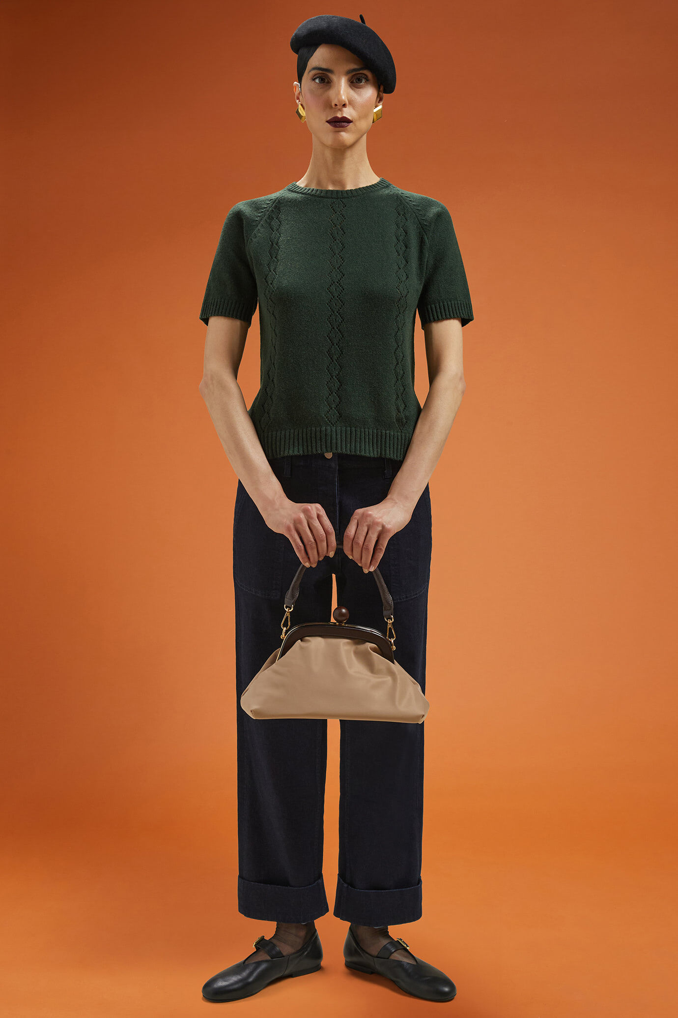 Women's half-sleeve crew neck jumper in a regular fit image number 2