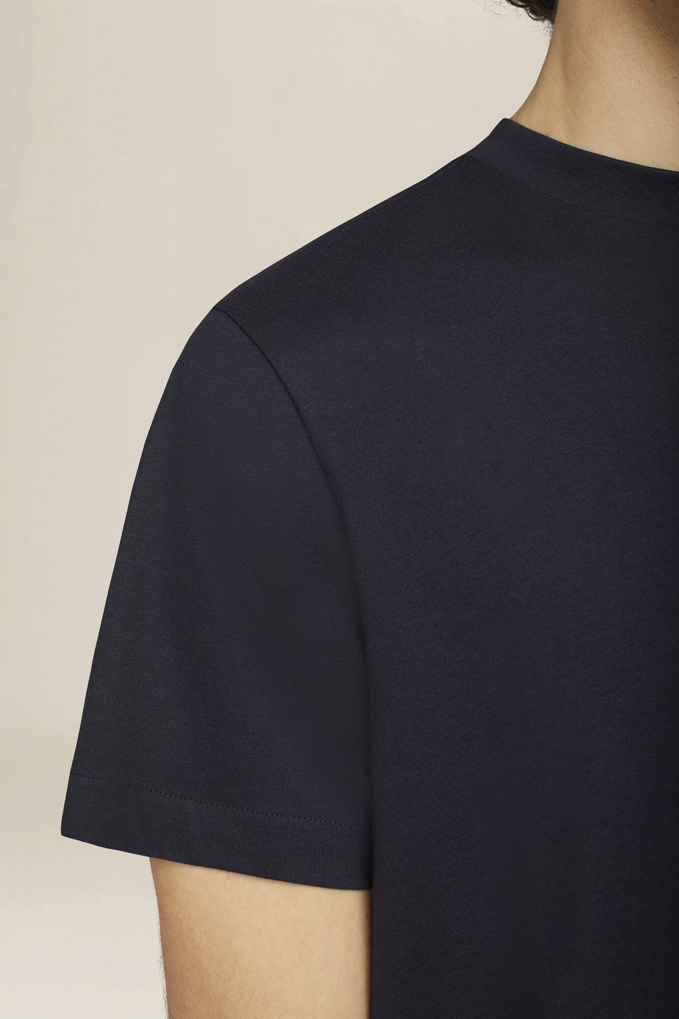 Men's T-shirt in 100% cotton jersey with slightly high neck image number 3