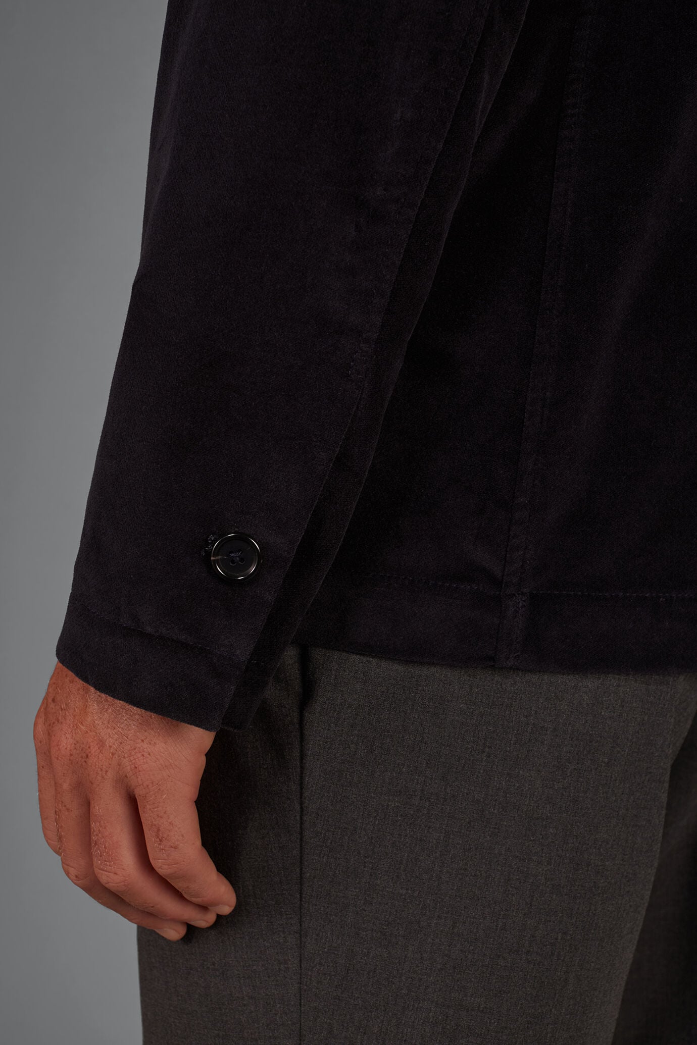 Shacket uomo sfoderata in velluto regular fit image number 3