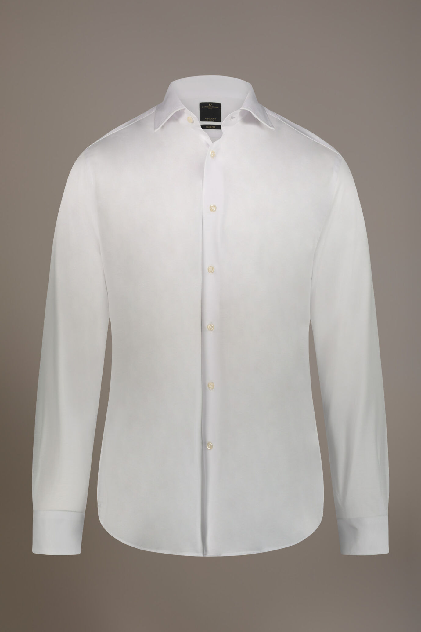 Camicia classica lavata con collo francese comfort fit tessuto jersey image number 3