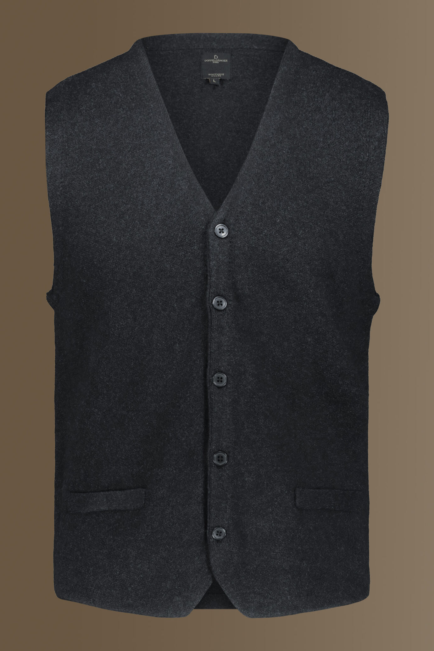Gilet monopetto in maglia misto lana e cotone image number 3