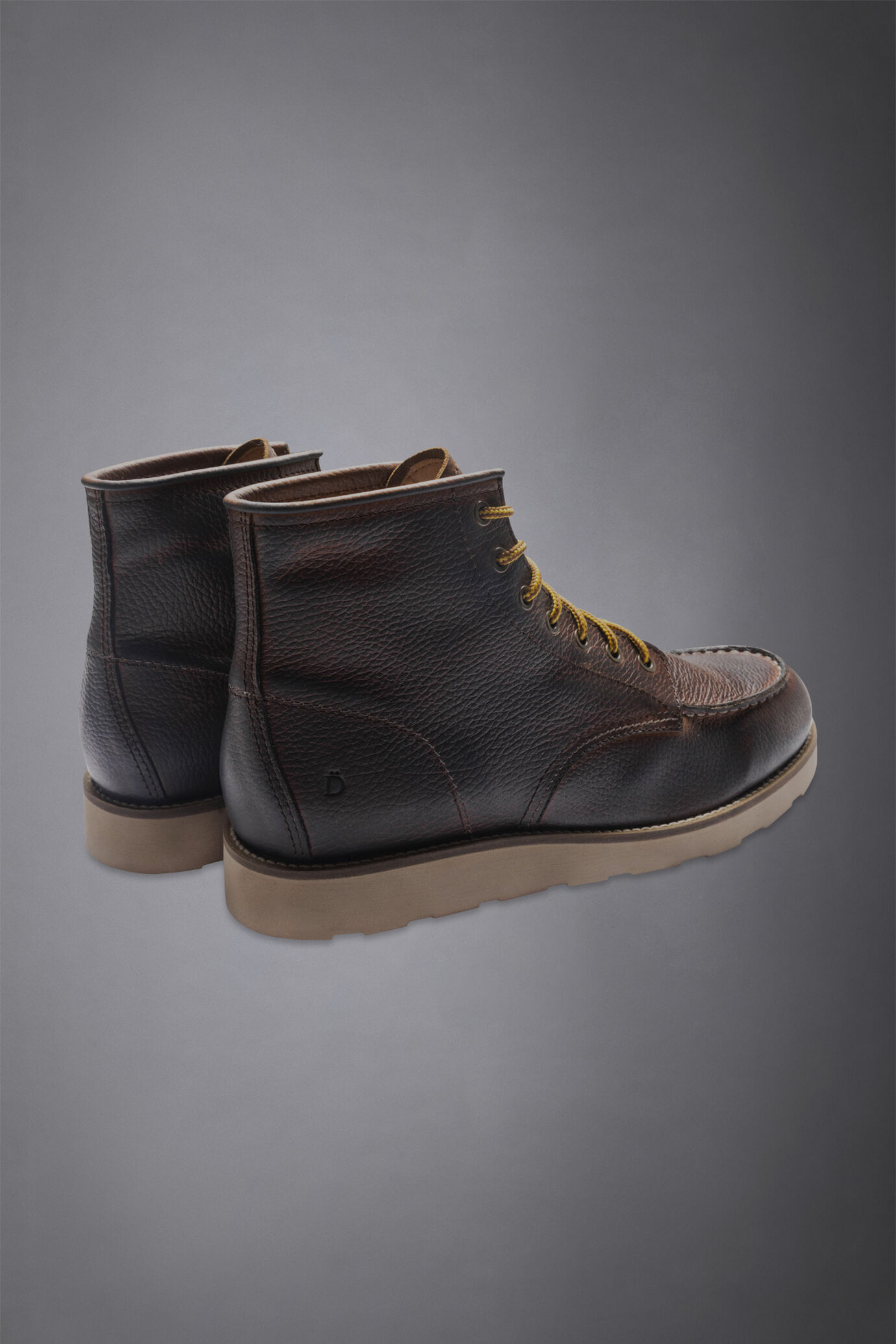 Men's 100% tumbled leather boots with rubber sole image number 5